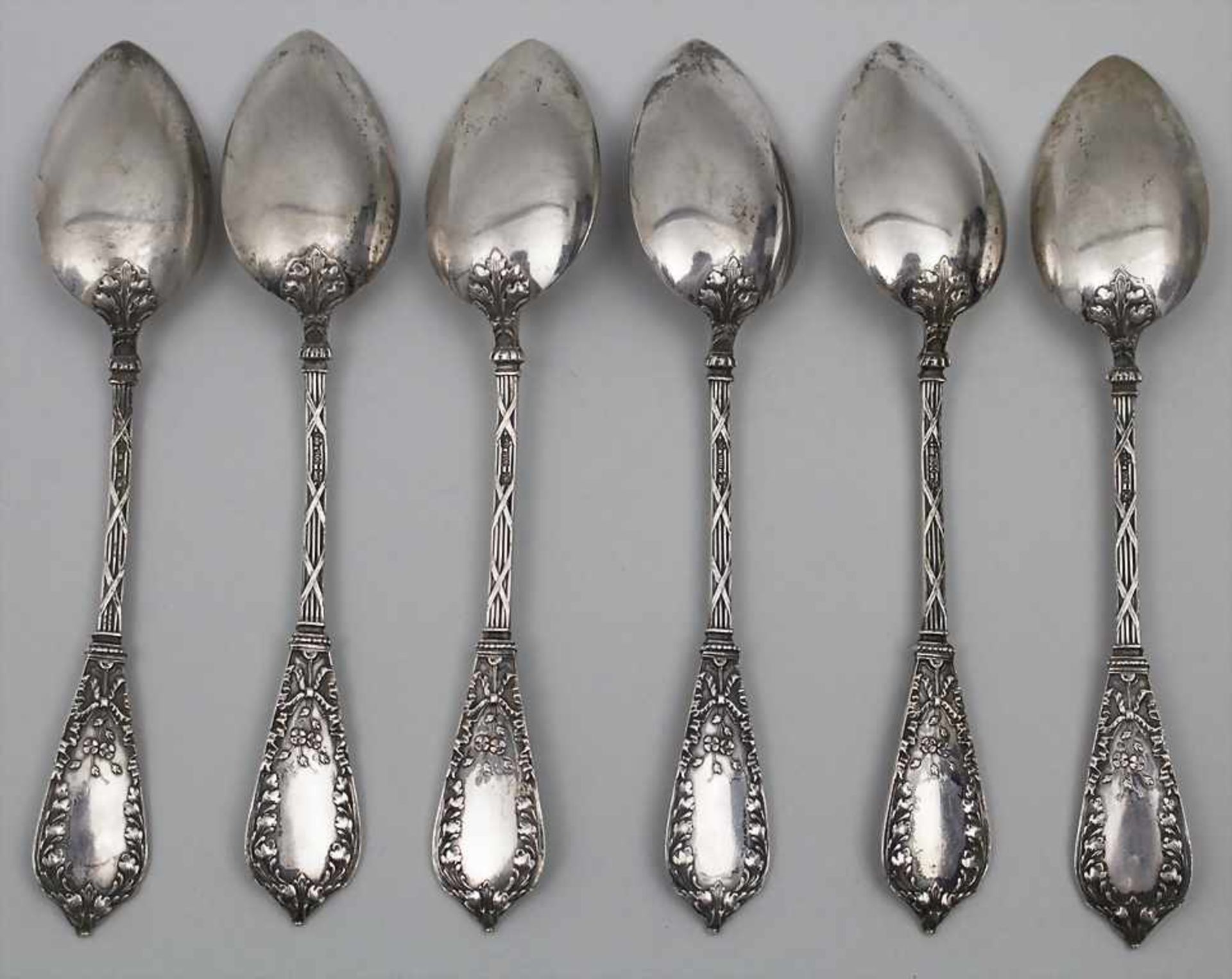 6 Kaffeelöffel / 6 silver coffee spoons, Karl Kaltenbach & Söhne, Altensteig, um 1880 - Bild 2 aus 6