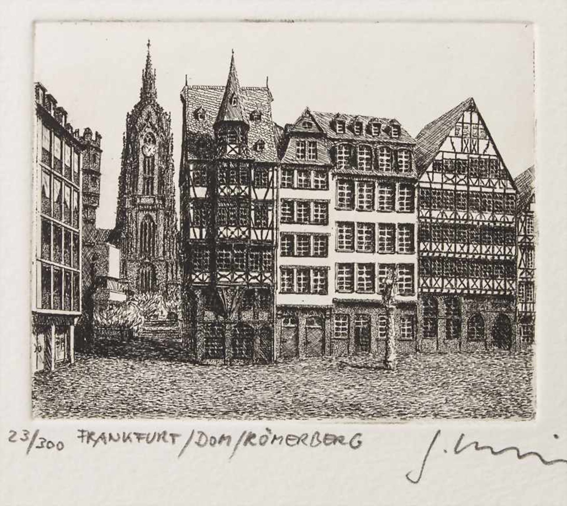 Künstler des 20. Jh., 5 Radierungen 'Frankfurt' / 5 etchings 'Frankfurt' - Bild 3 aus 6