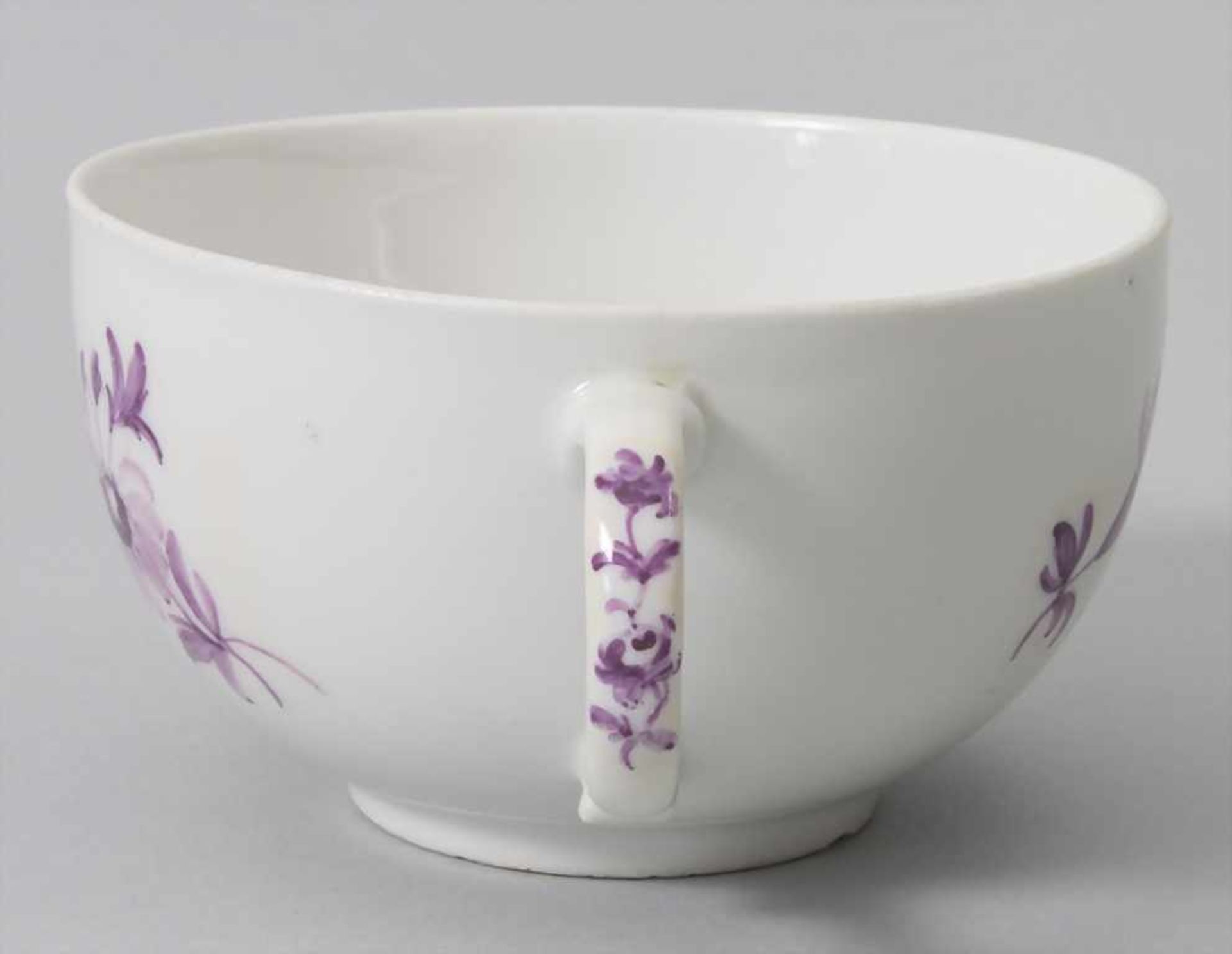 Tasse und UT mit Purpurmalerei / A cup and saucer with purple flowers, Meissen, um 1760 - Bild 9 aus 10