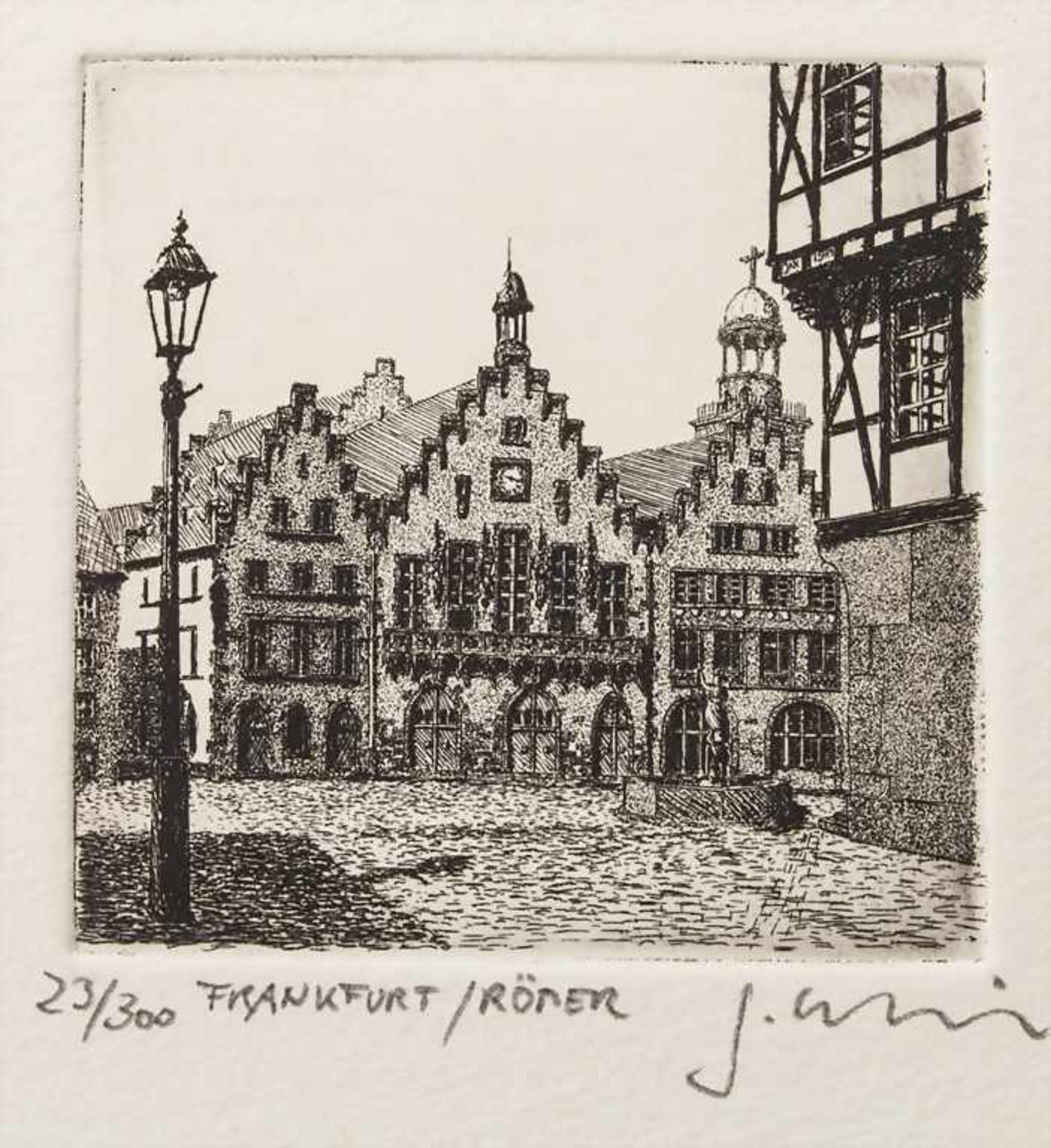 Künstler des 20. Jh., 5 Radierungen 'Frankfurt' / 5 etchings 'Frankfurt' - Bild 4 aus 6