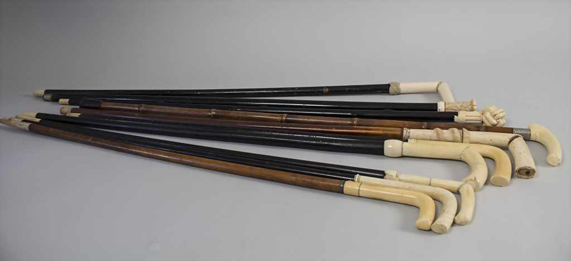 Sammlung 10 Gehstöcke / A collection of 10 canes with ivory handle - Bild 2 aus 27