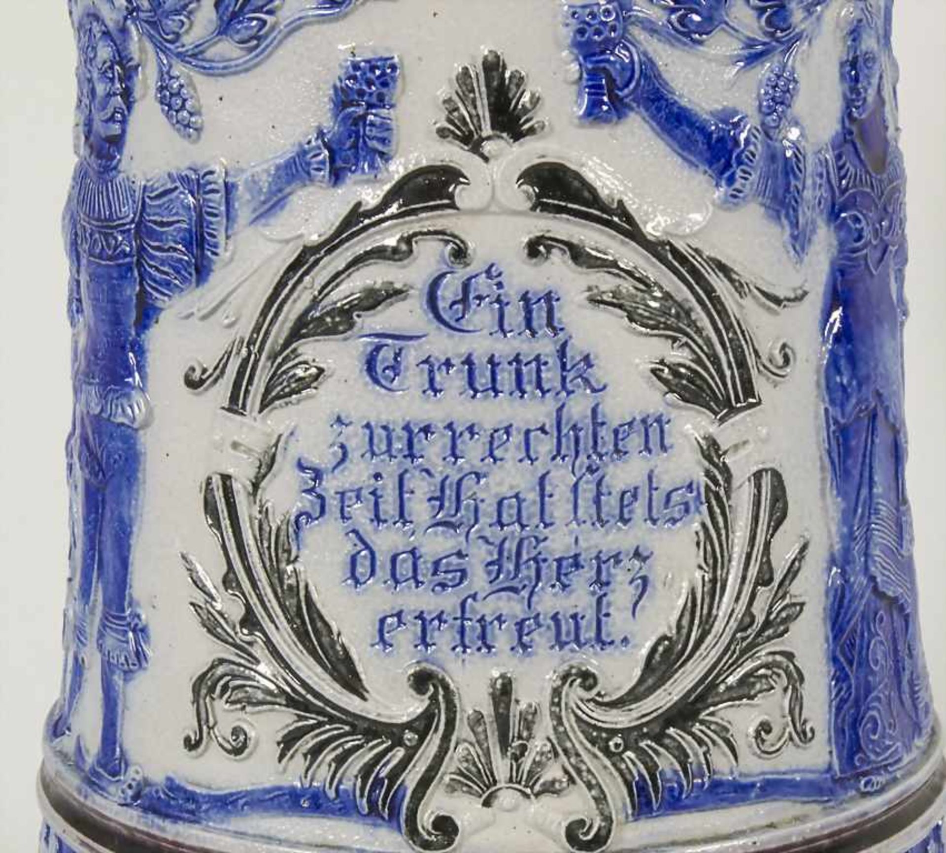 Großer 2 1/2 L Bierkrug mit Zinndeckel / A large beer mug with pewter lid, nach 1893 - Image 2 of 12