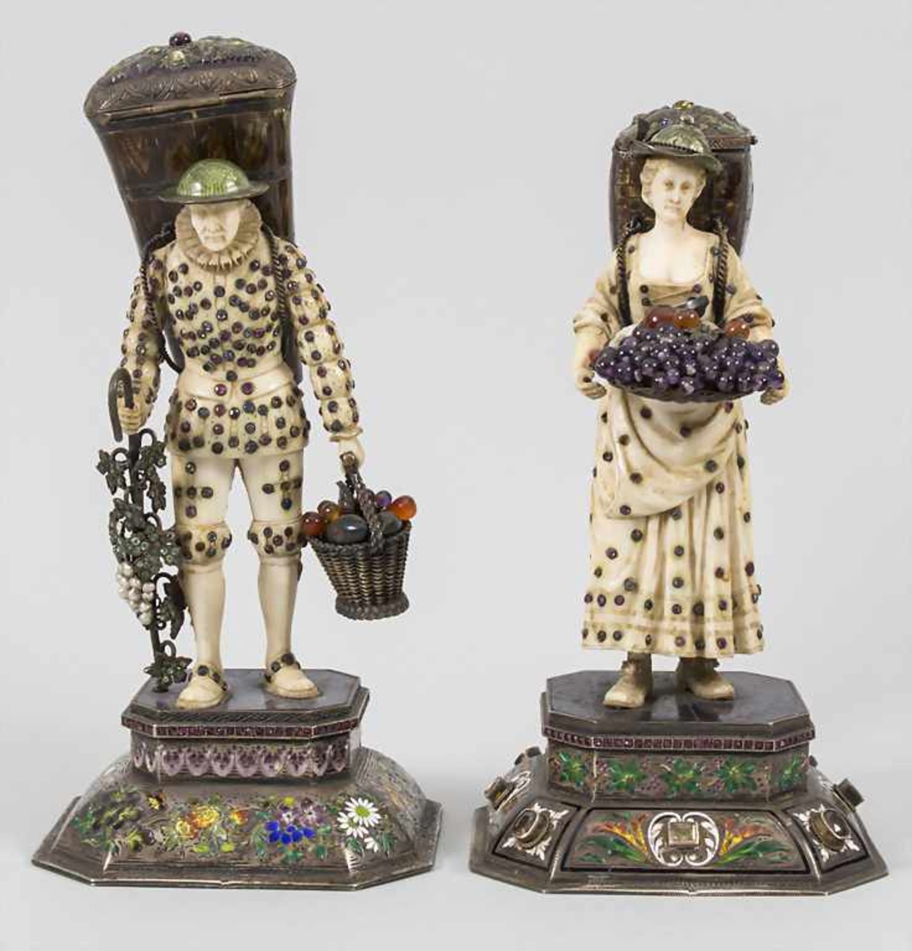 Paar Bütten-Figuren, Hanau, 19. Jh.