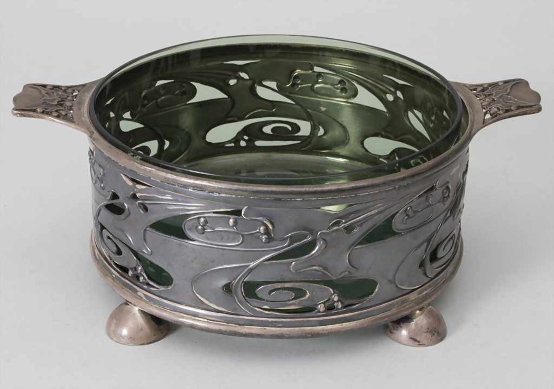 Jugendstil Silberschale / An Art Nouveau sterling silver bowl with stylised ivy pattern, William - Image 2 of 4