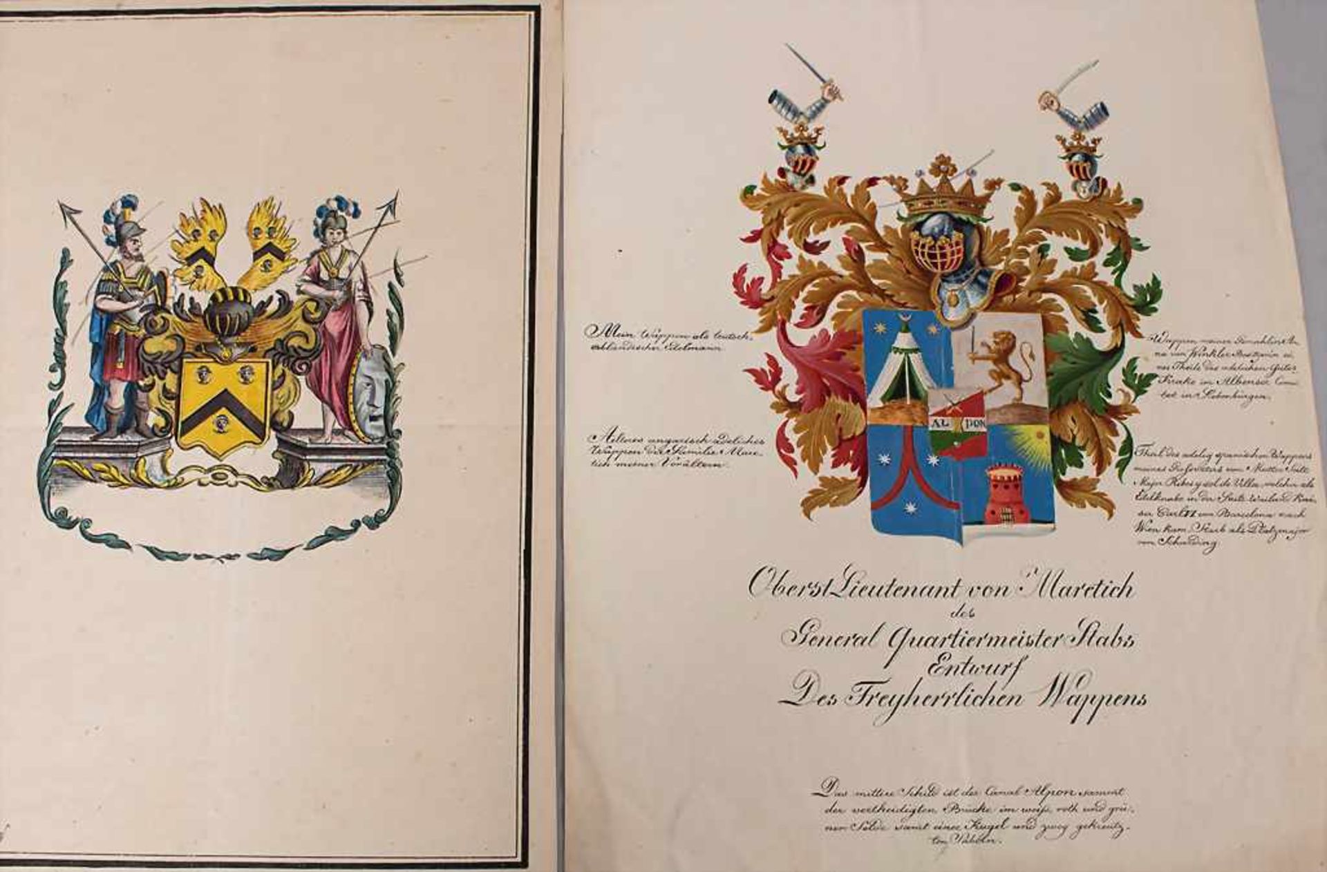 Heraldik: Sammlung 9 Adelswappen / A collection of 9 noble coats of arms, 18. Jh. - Bild 2 aus 6
