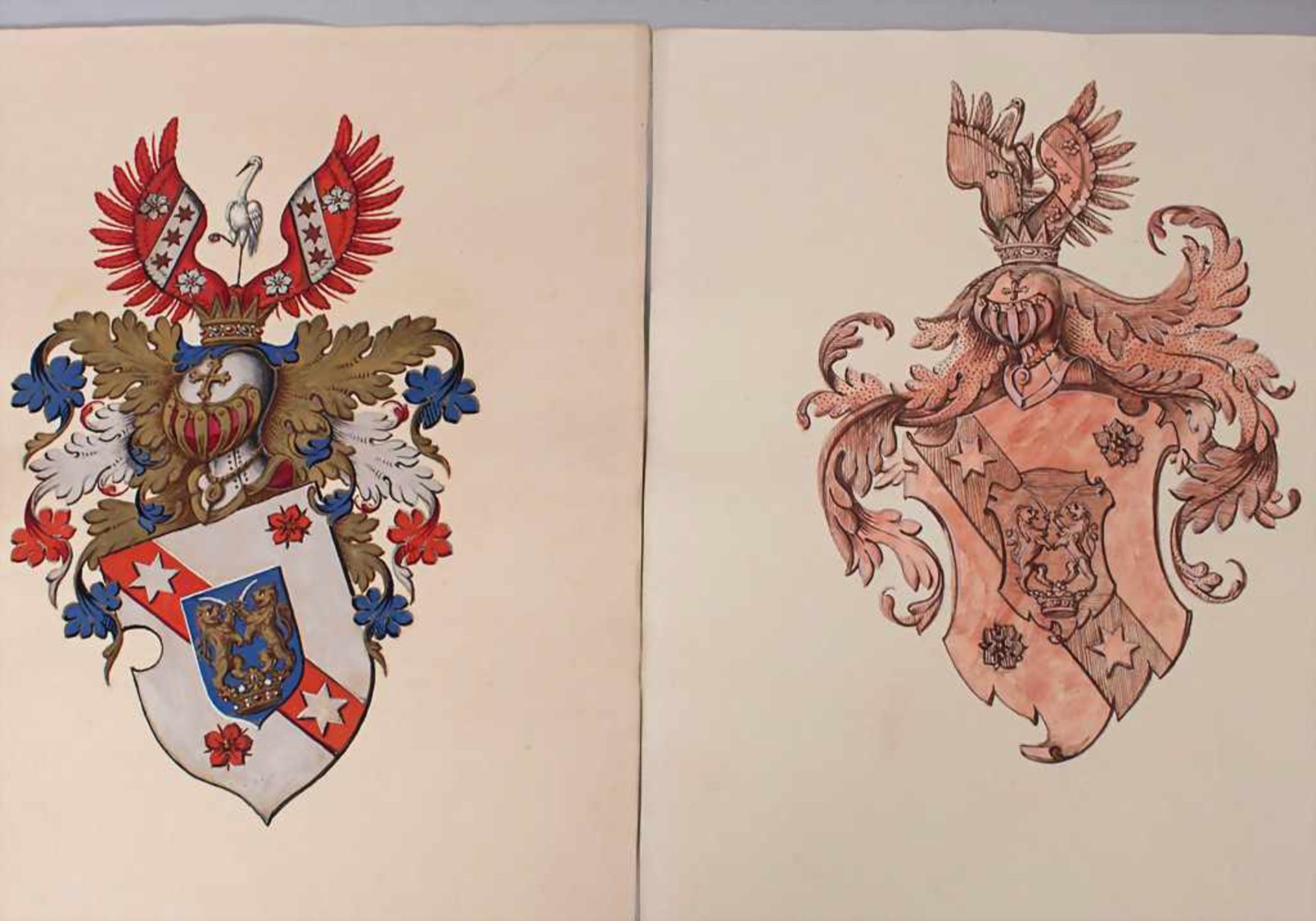 Heraldik: Sammlung 9 Adelswappen / A collection of 9 noble coats of arms, 18. Jh. - Bild 6 aus 6