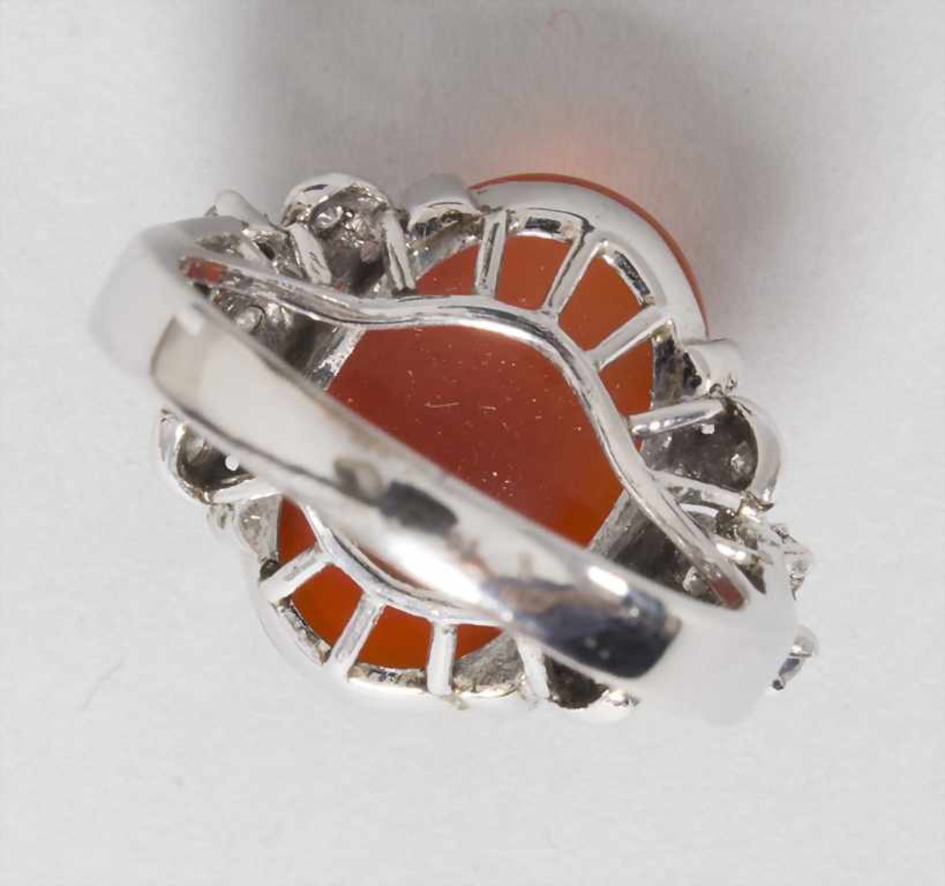 Damenring mit Diamant und Karneol / A ladies ring with diamond and carnelian - Bild 5 aus 5