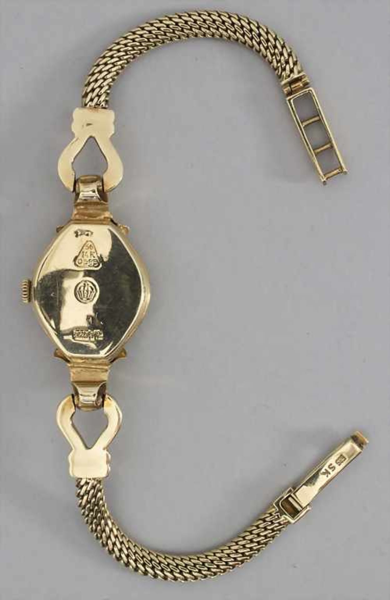 Damenarmbanduhr in Gold / A ladies watch in gold, H.F.B, um 1960 - Bild 5 aus 5