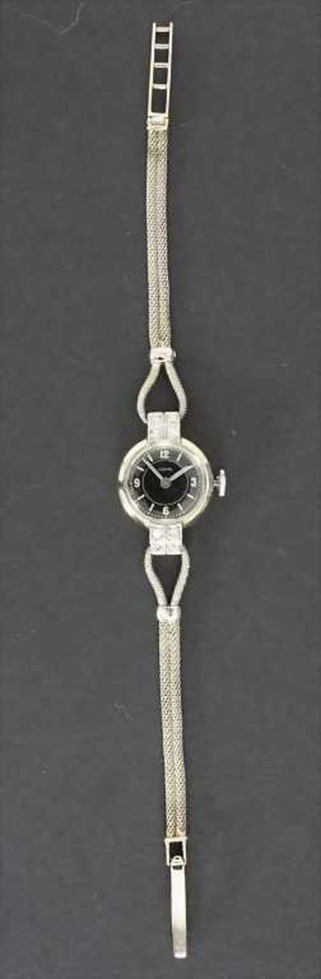 Damenarmbanduhr in Gold mit Diamanten / A ladies wristwatch in gold with diamonds, Eszeha, - Bild 2 aus 6
