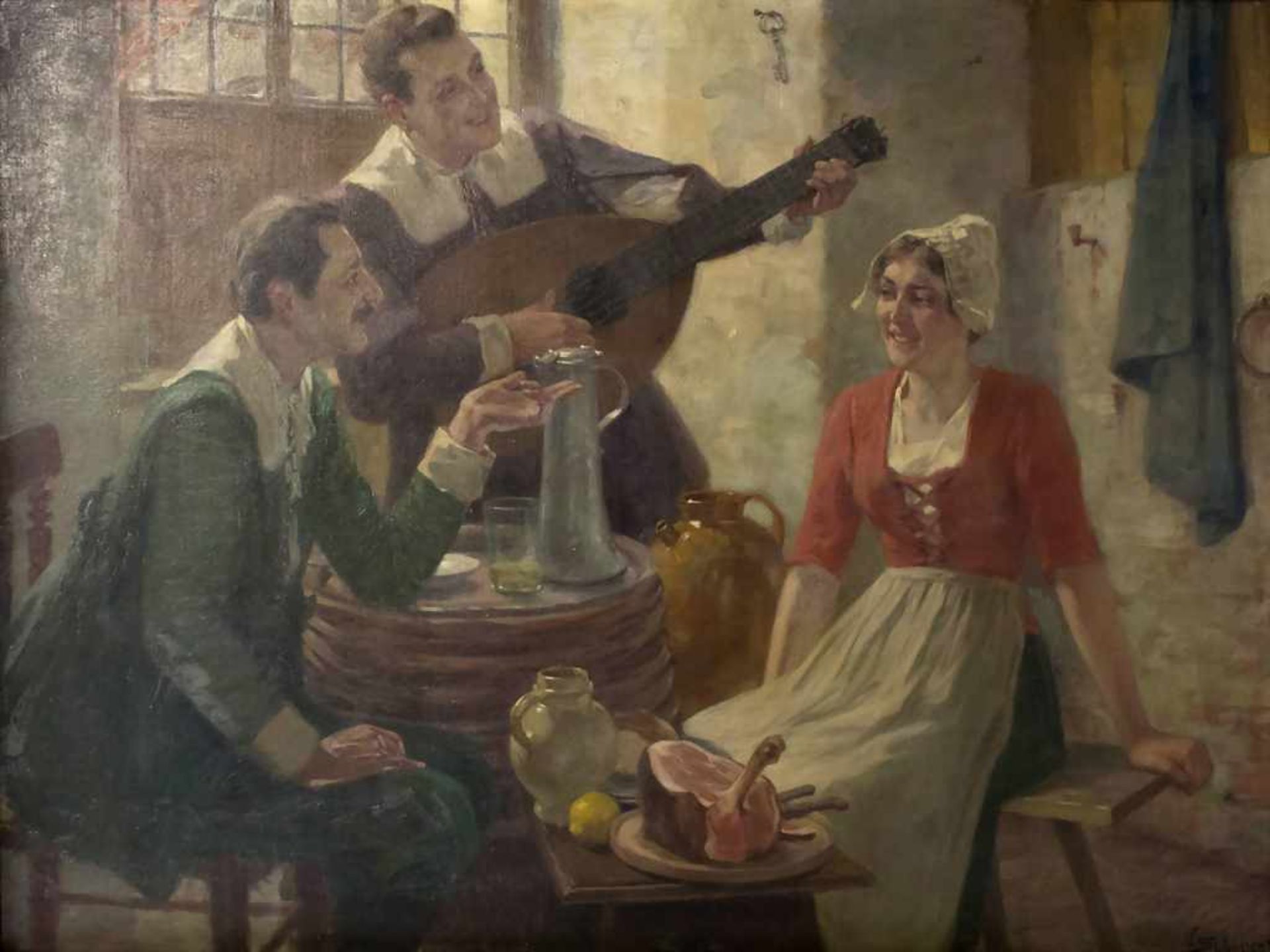 Victor Schivert (1863-1929), 'Gesellige Wirtshausszene' / 'A lively tavern scene'