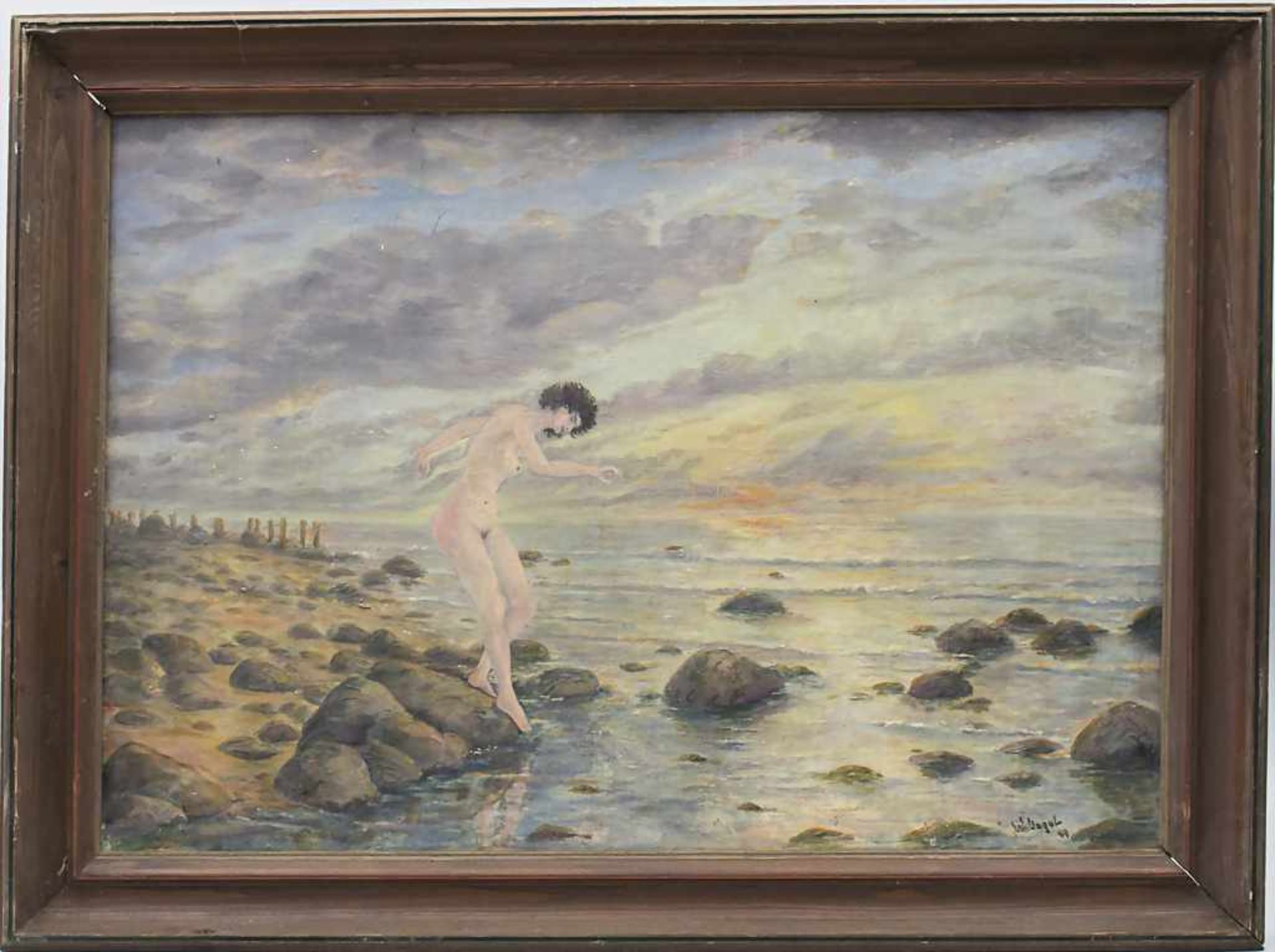 W. Vogel (20. Jh.), 'Weiblicher Akt am Strand' / 'A female nude by the beach' - Bild 2 aus 5