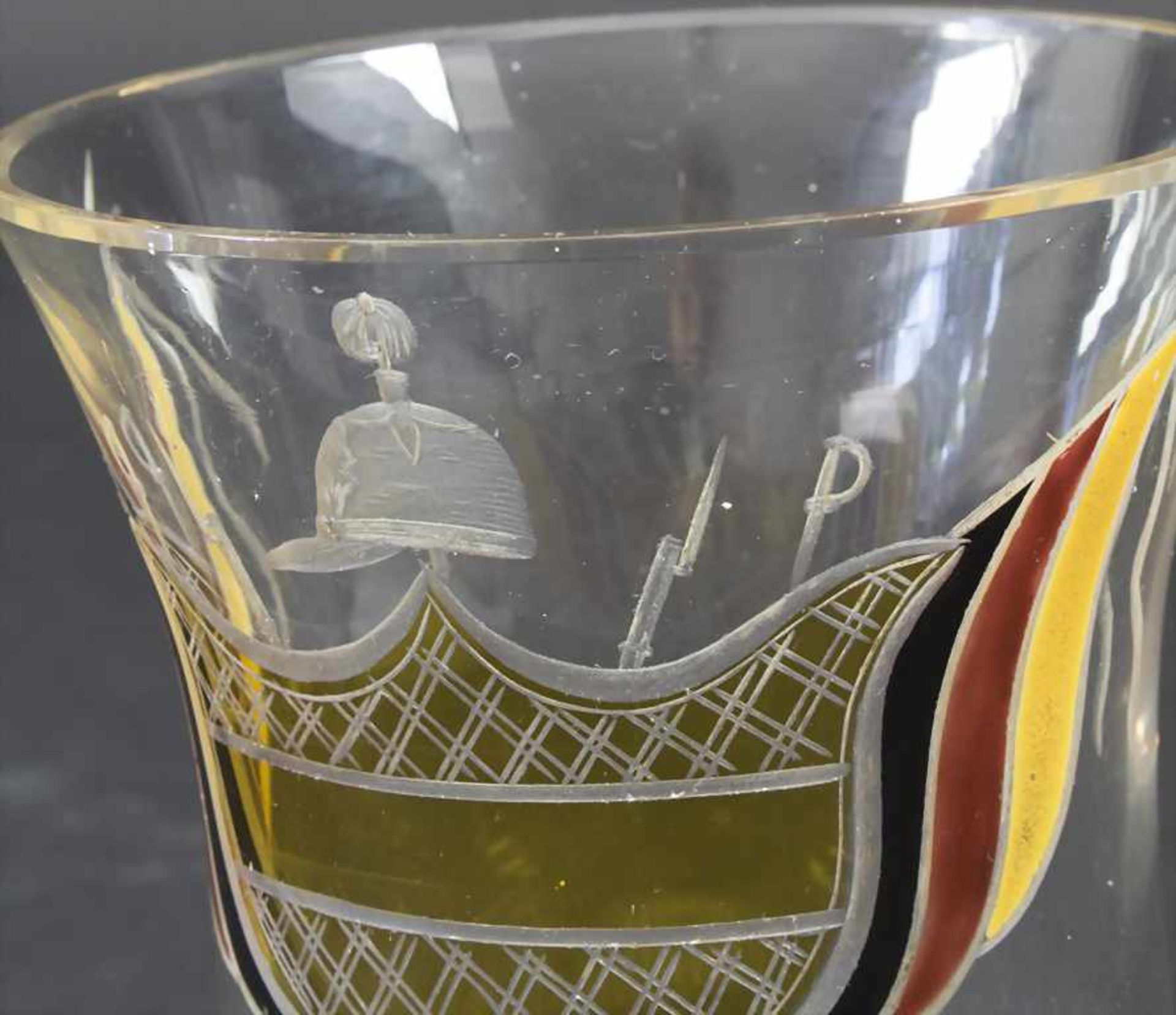 Patriotischer Glasbecher / A patriotic glass beaker, deutsch, 1. Hälfte 19. Jh. - Bild 3 aus 4