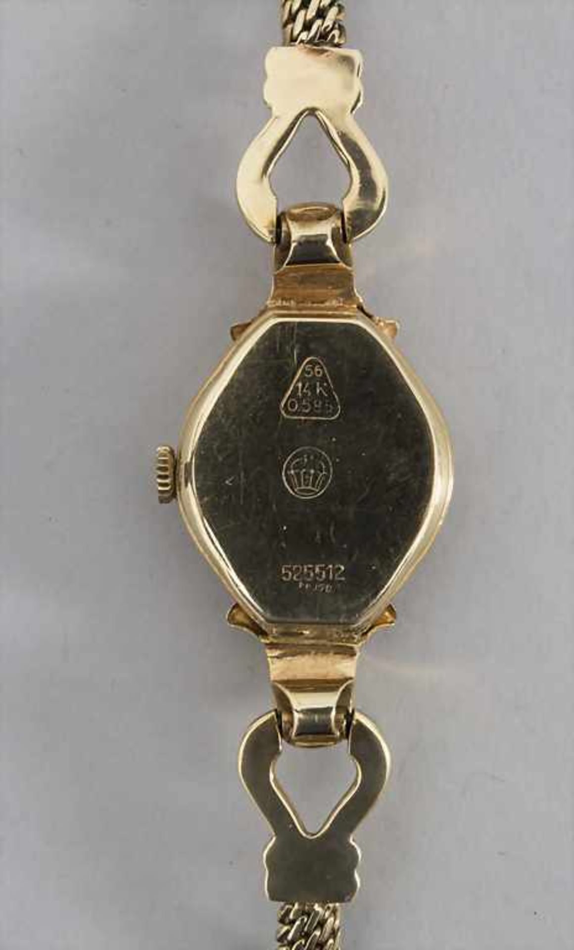 Damenarmbanduhr in Gold / A ladies watch in gold, H.F.B, um 1960 - Bild 2 aus 5