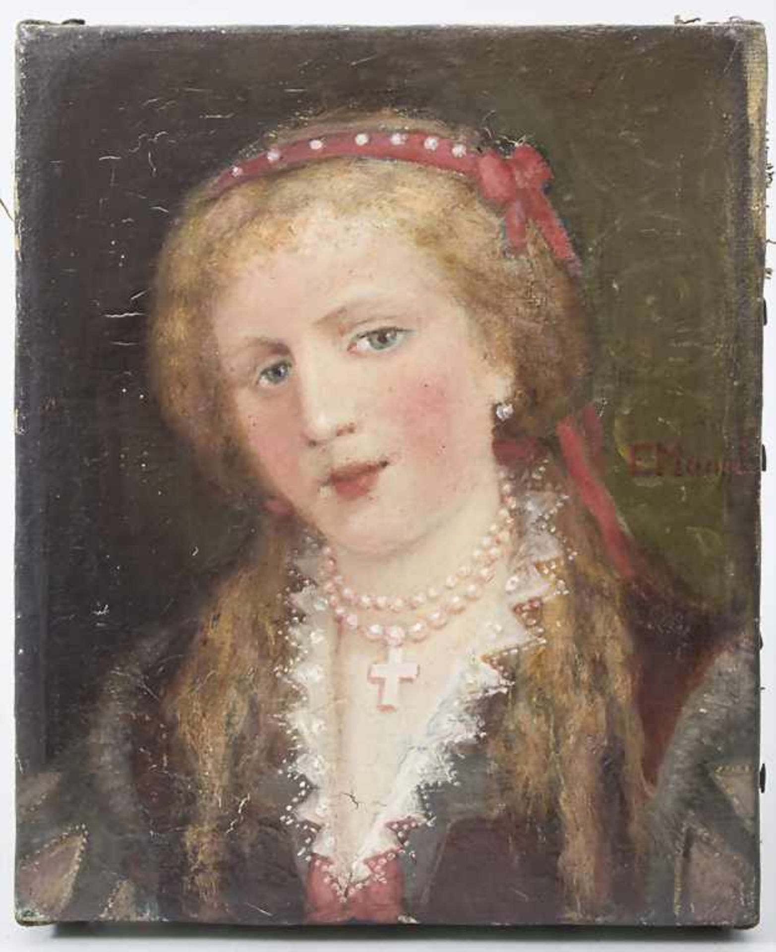 Künstler des 19. Jh., Paar Mädchenportraits / A pair of girl portraits - Bild 7 aus 11