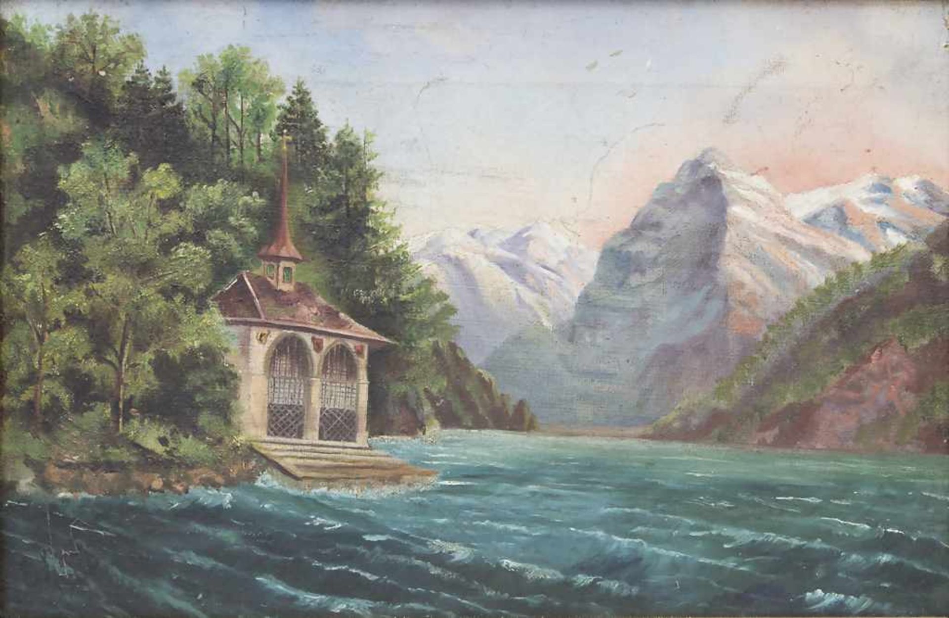 Künstler des 19. Jh., 'Kapelle am Königssee' / 'A chapell by the Königssee' - Bild 2 aus 4