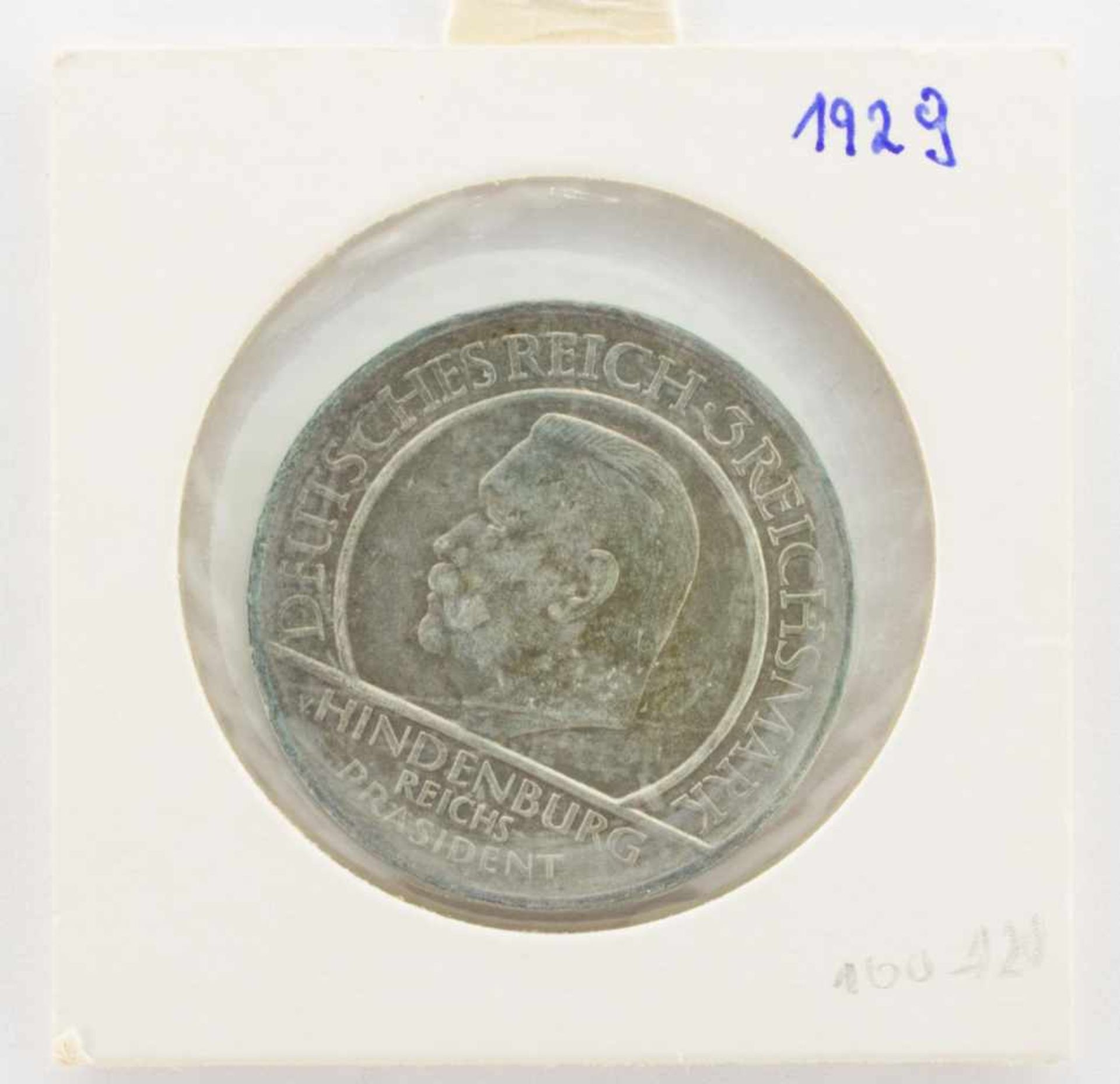 3 MarkWeimarer Republik 1929 J, Schwurhand, Silber, bfr.