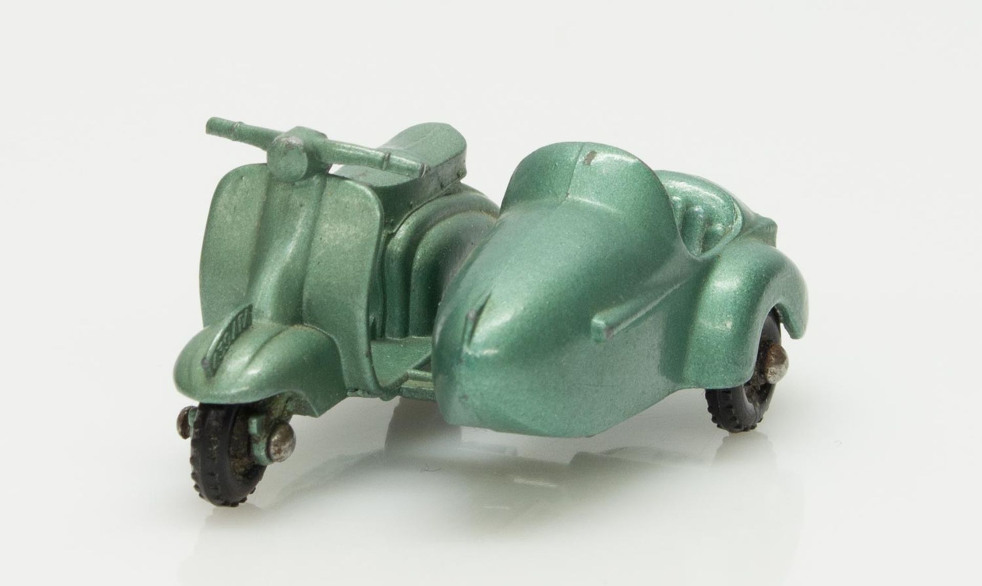 Matchbox Roller mit BeiwagenMatchbox No. 36, Lambretta TV 175, Stahlgrün, 1961, Lesney Produkts & Co