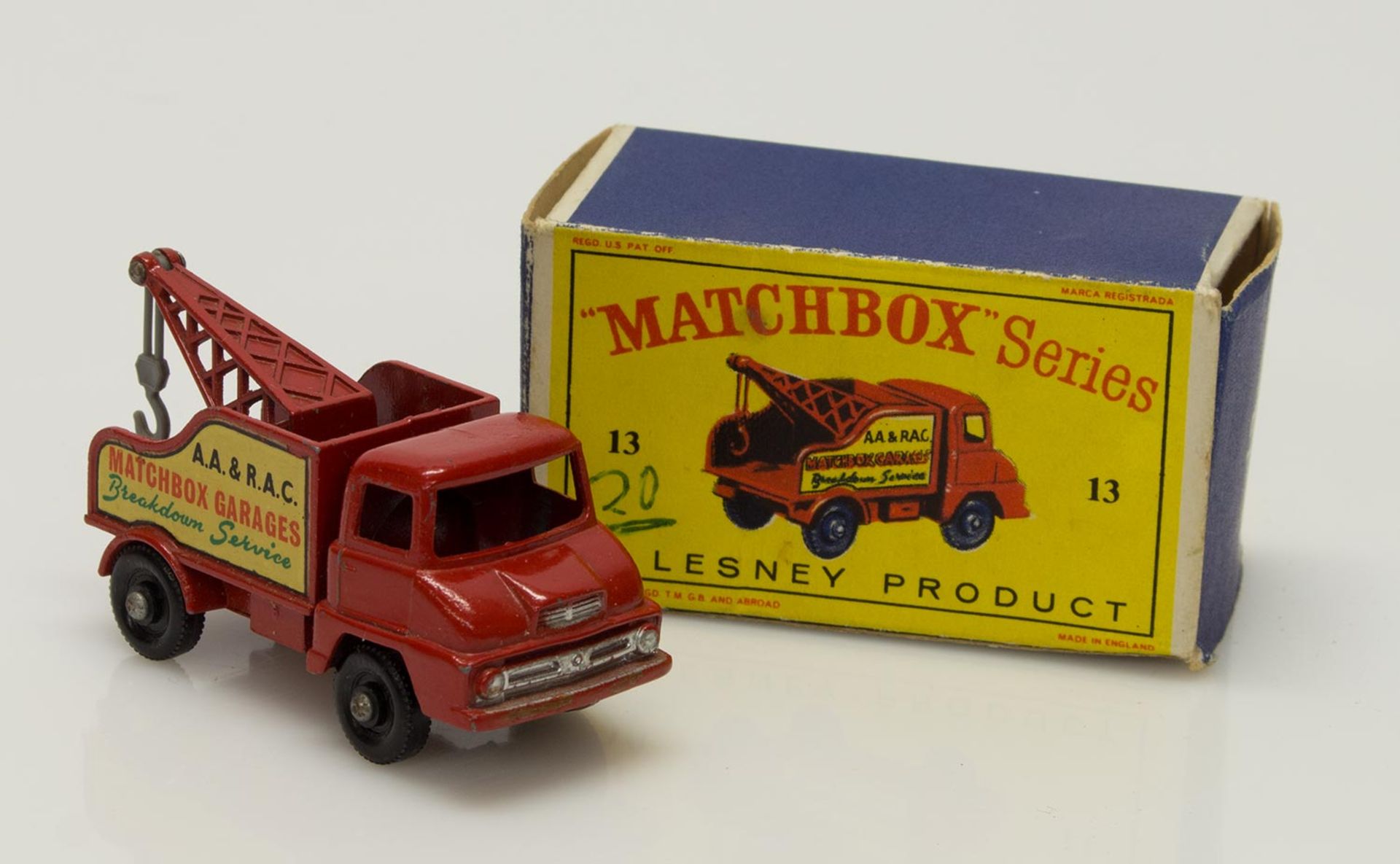 Matchbox KranwagenMatchbox No. 13, Thames Trader Wreck Truck, ab 1960, Rot, Lesney Produkts & Co