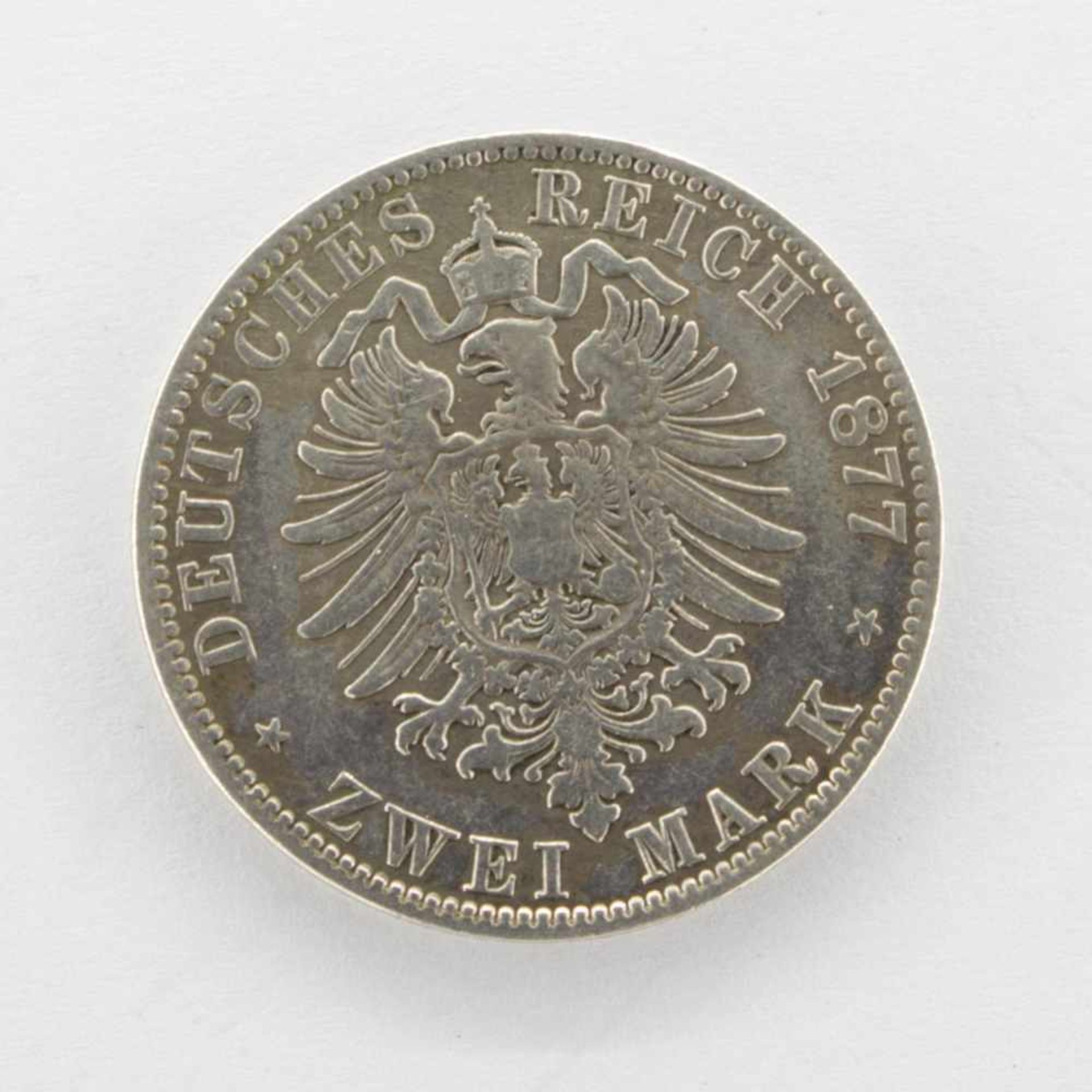 2 MarkPreussen 1877, Wilhelm I., Silber, s-ss - Bild 2 aus 2