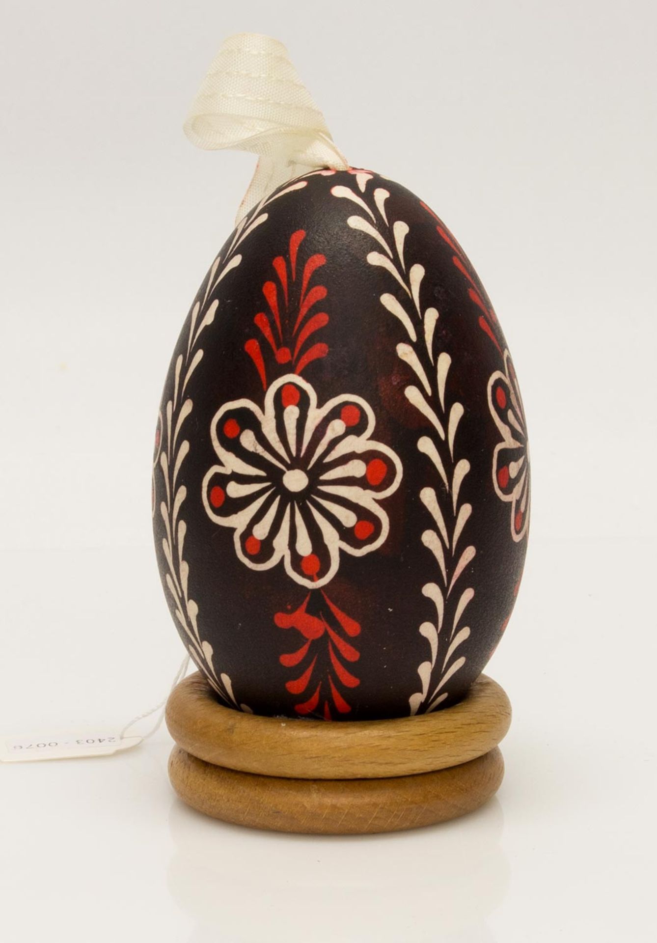 Handbemaltes OstereiGänseei, traditionell ukrainische Pysanka Bemalung, Wachsreserviertechnik, H. 10