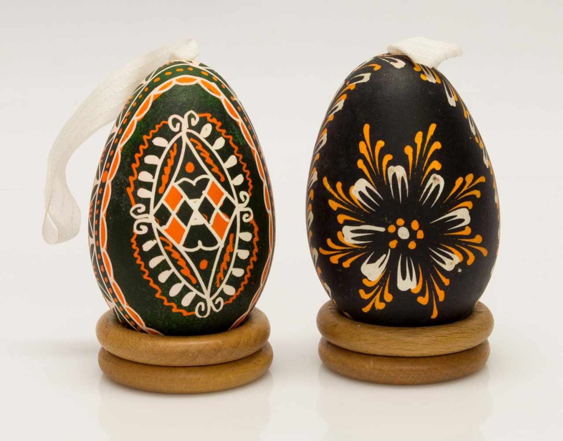 Lot Ostereier2 handbemalte traditionell ukrainische (Pysanka) u. sorbische Eier,