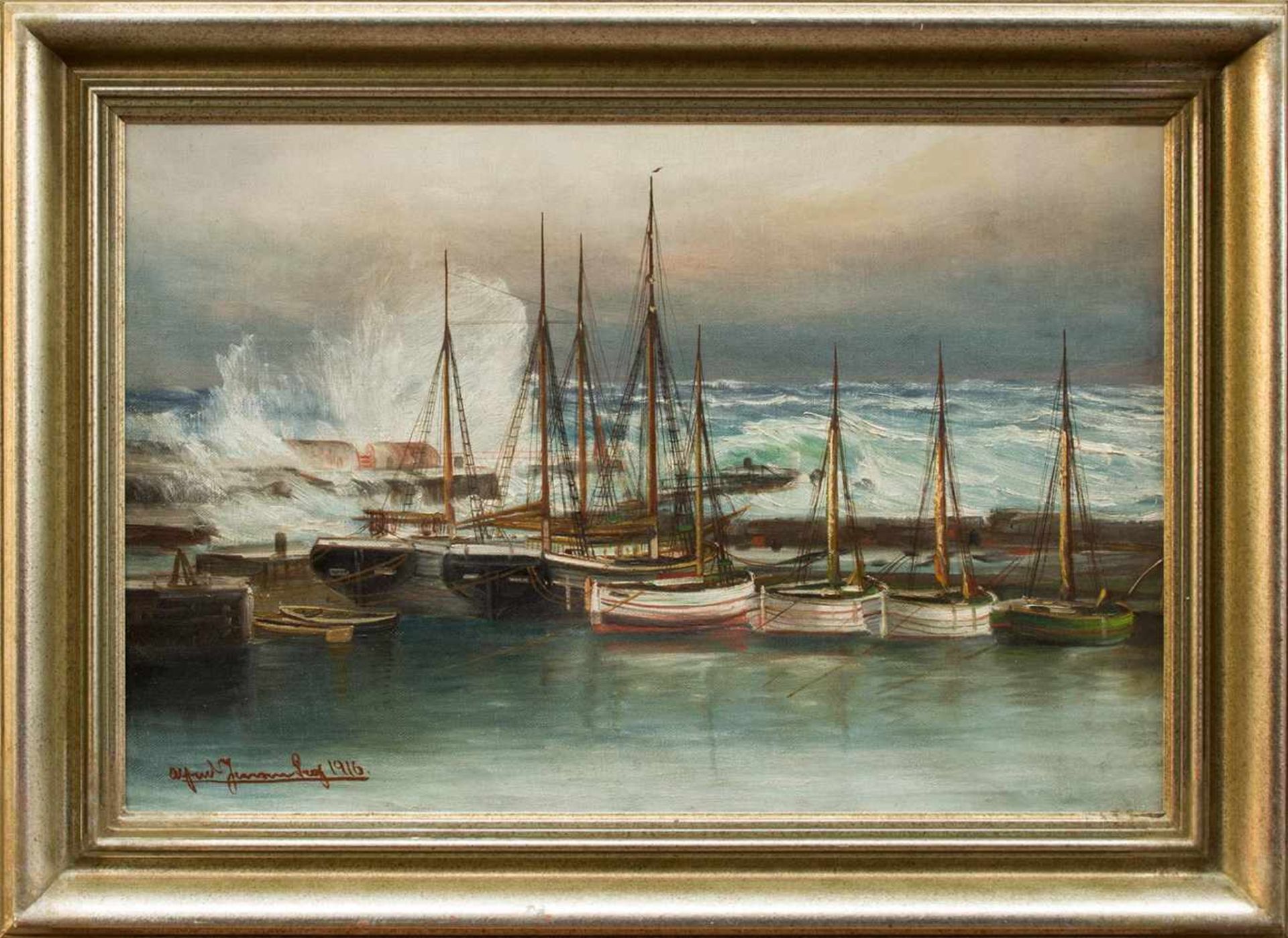Prof. Alfred Jensen(Randers/Dänemark 1859 - 1935 Hamburg, dänisch deutscher Marinemaler,