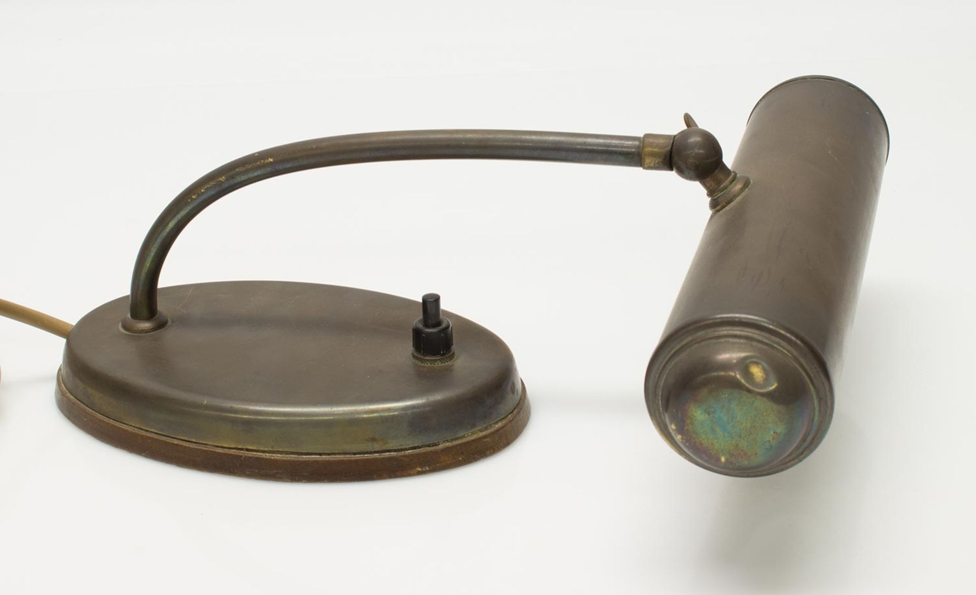 Klavierlampeum 1930, Messing, elektrifiziert, Arm drehbar