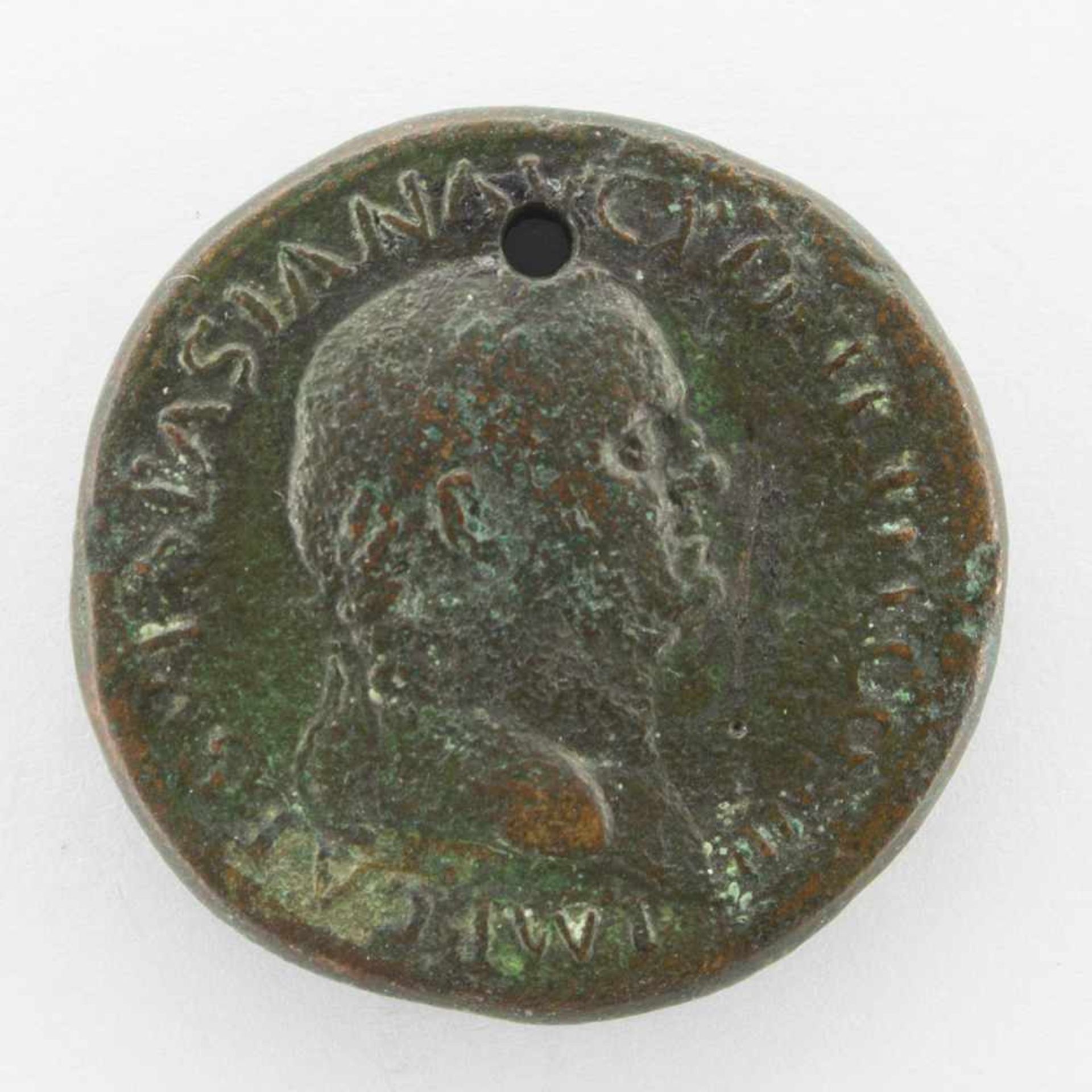 SesterzRömisches Kaiserreich 69-79 n. Chr., Kaiser Vespasian, Büste m. Lorbeerkranz/ Roma, antik