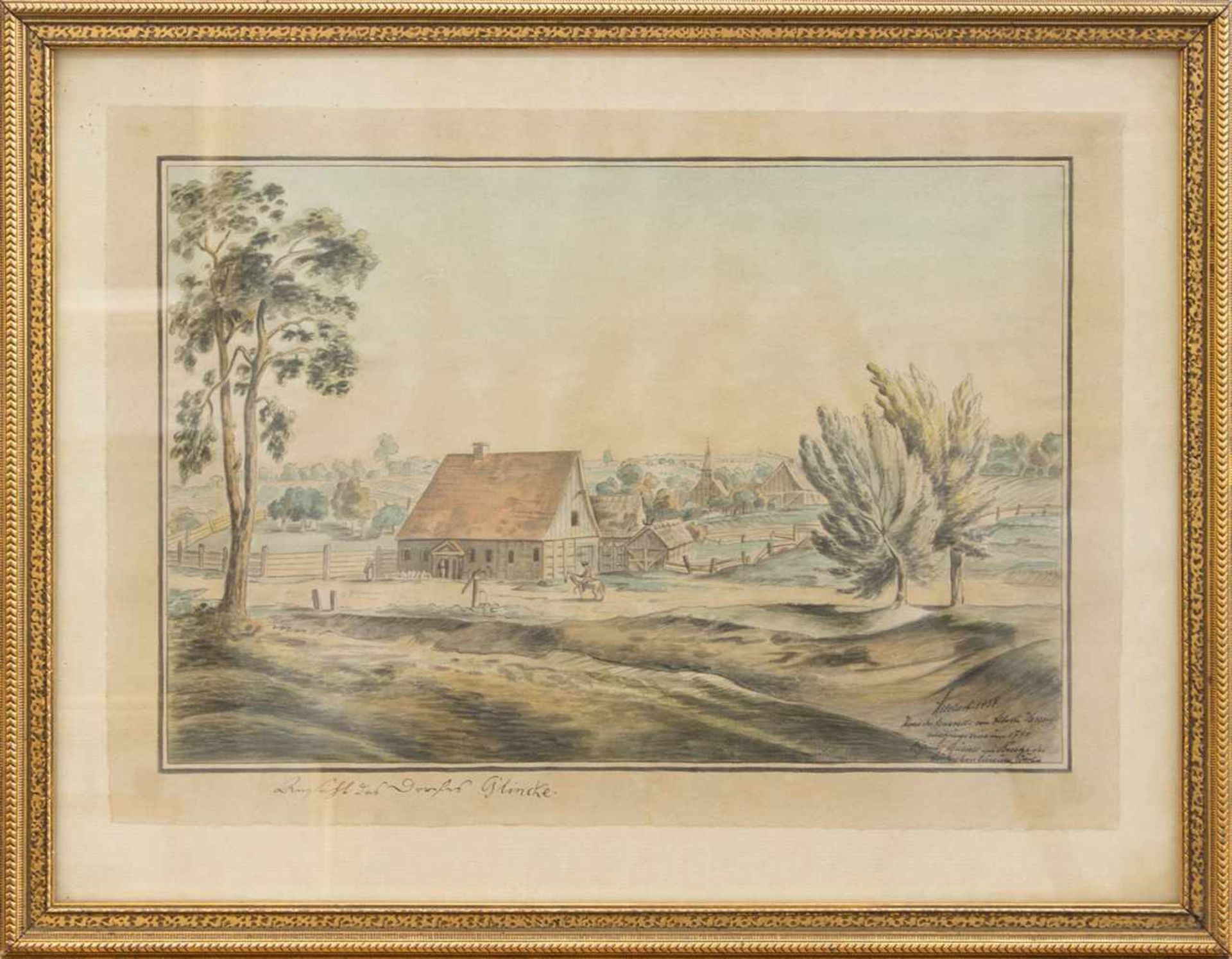 Heldorf(Aquarellist u. Kopist der 1930er Jahre)Ansicht des Dorfes GlinckeKopie des Aquarells von