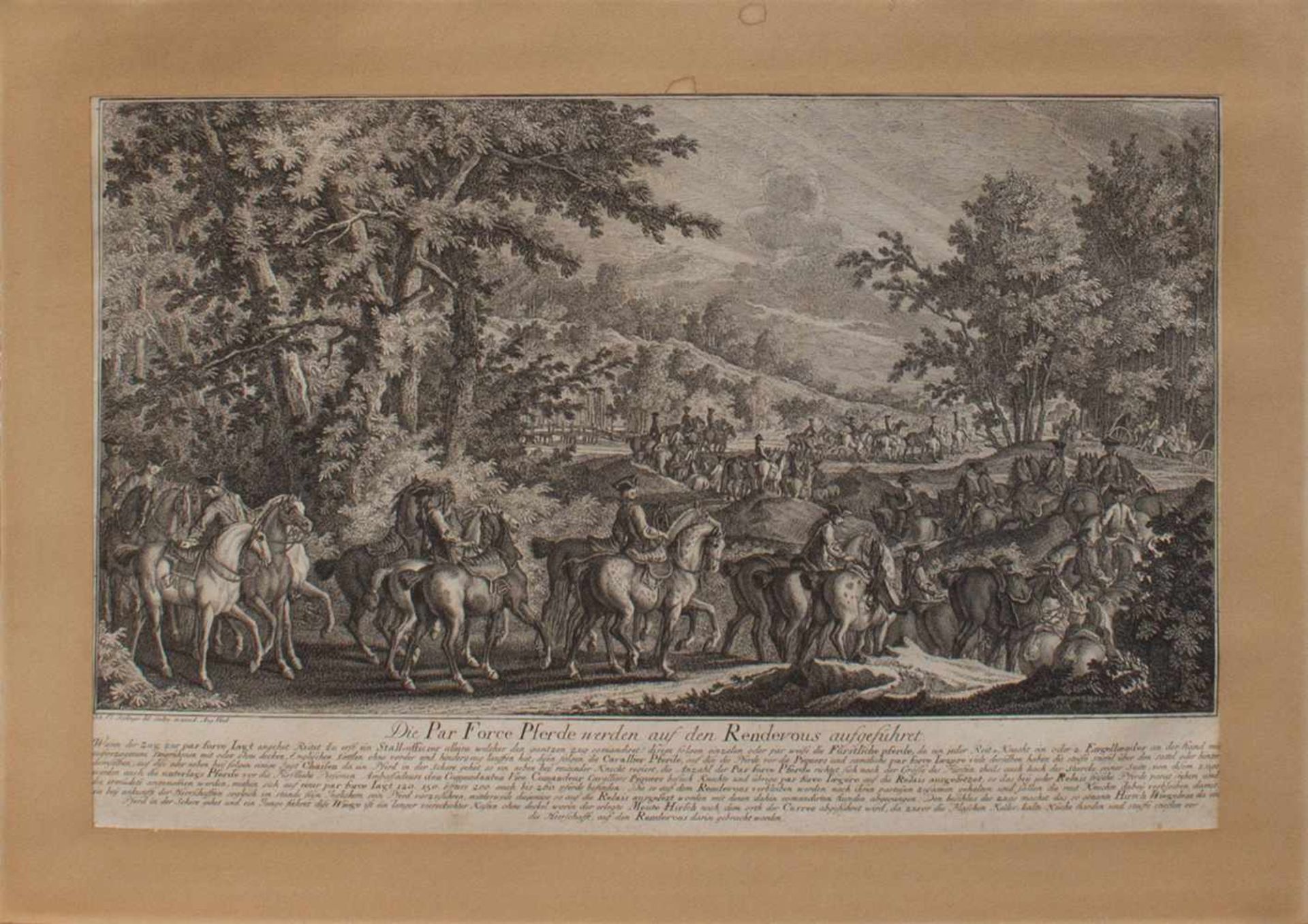 Johann Elias Riedinger(Ulm 1698 - 1767 Augsburg, deutscher Tiermaler, Kupferstecher u. Radierer) „