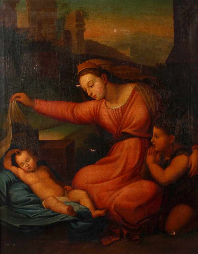 "Madonna mit der Krone" nach Raffael, 18. Jh.