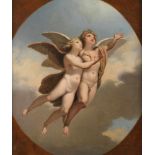 Allegorie der LuftDarstellung eines nackten Engelpaares, in den Wolken zum Licht empor schwebend,
