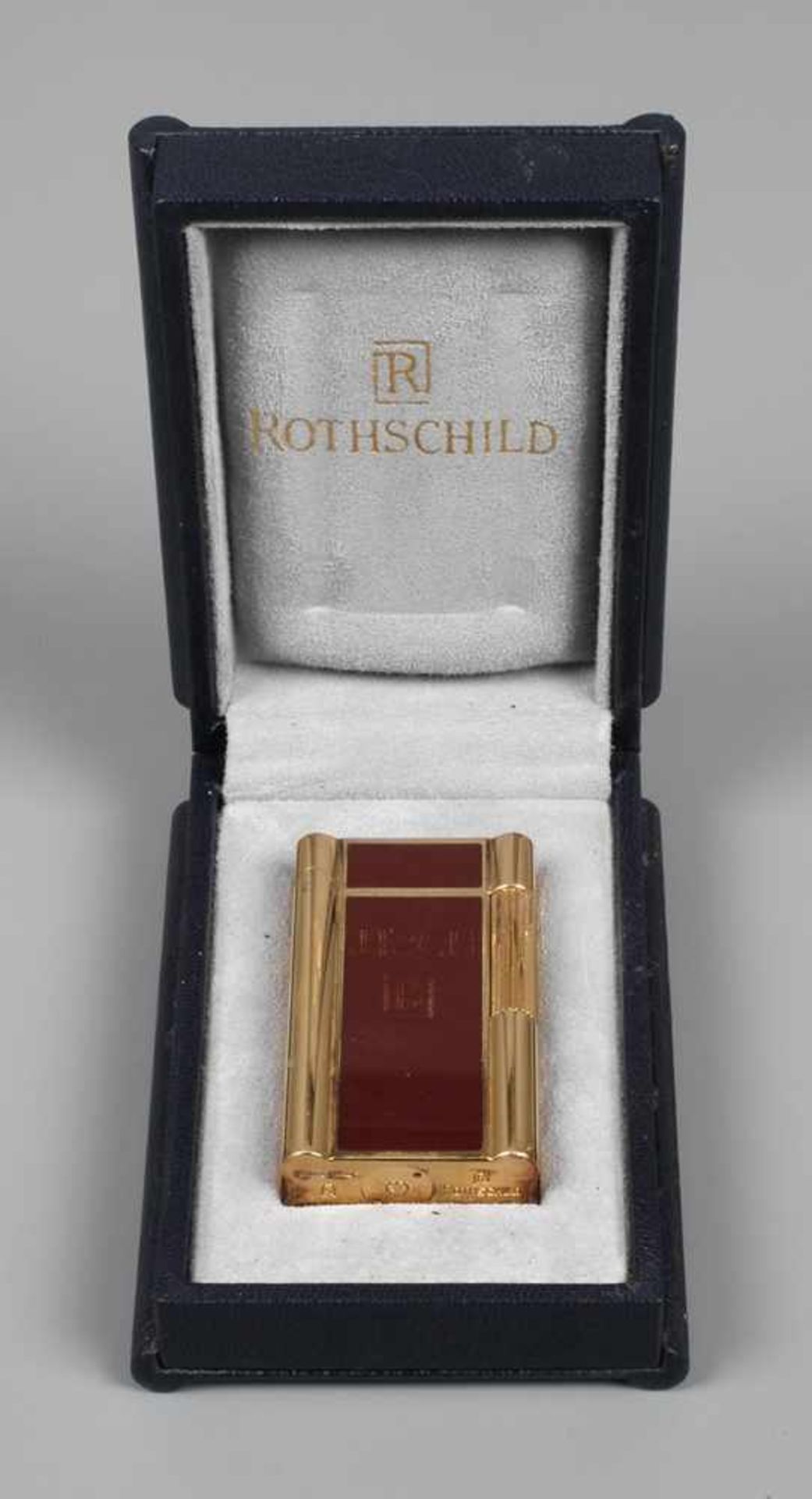 Feuerzeug Rothschild 20. Jh., an der Unterseite gemarkt Rothschild und nummeriert OG 1005,