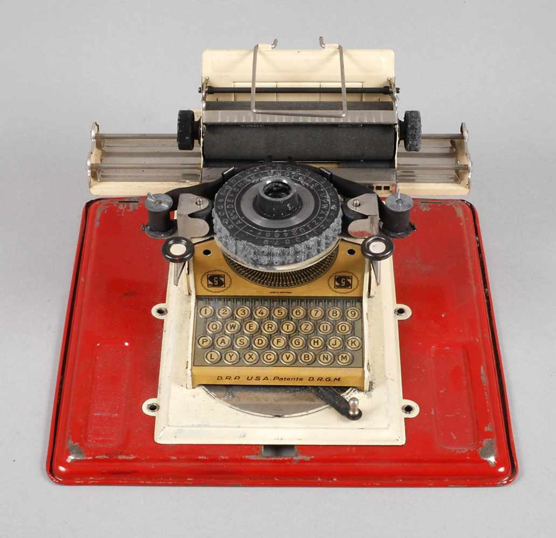Gescha Kinder-Schreibmaschine "Junior"Gebrüder Schmid/Nürnberg, produziert 1936-56, gemarkt GS, Made