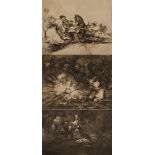 Francisco de Goya, Konvolut Radierungendrei Blatt, davon zwei in der Platte betitelt „Si