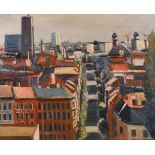 Lothar Gemmel, "Vom Kreuzberg"sommerlich-sonniger Blick von einer Anhöhe über die Dächer von Berlin,
