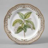 Royal Copenhagen Platzteller "Flora Danica"Entwurf 1790 auf Bestellung des dänischen Königs