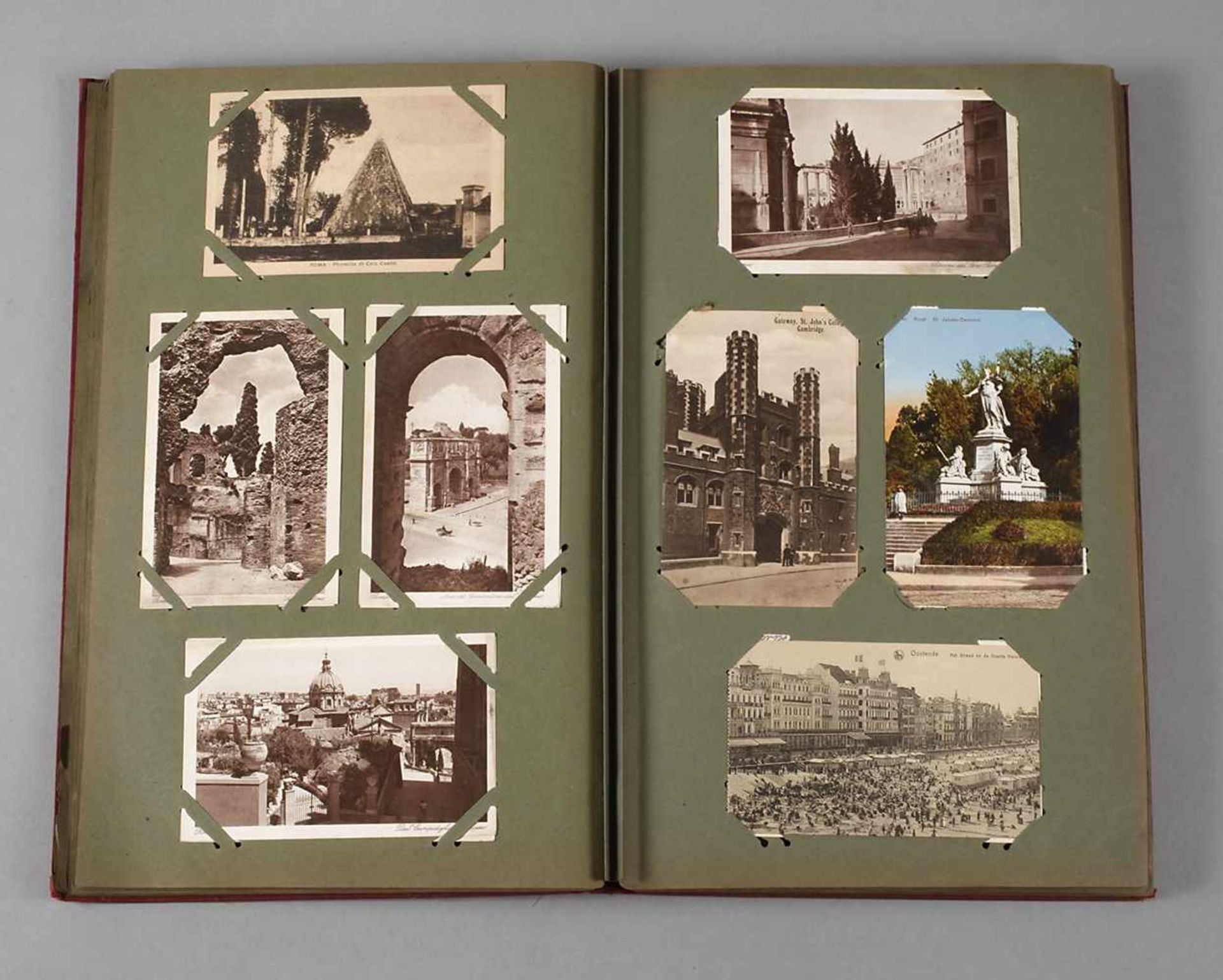 Ansichtskartenalbum Europavor 1945, ca. 375 vorwiegend topographische Ansichtskarten, teilweise