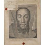 Francesco Pozzi, Schweißtuch der Veronikaeindrucksvolle Darstellung des Antlitzes von Jesu, unter