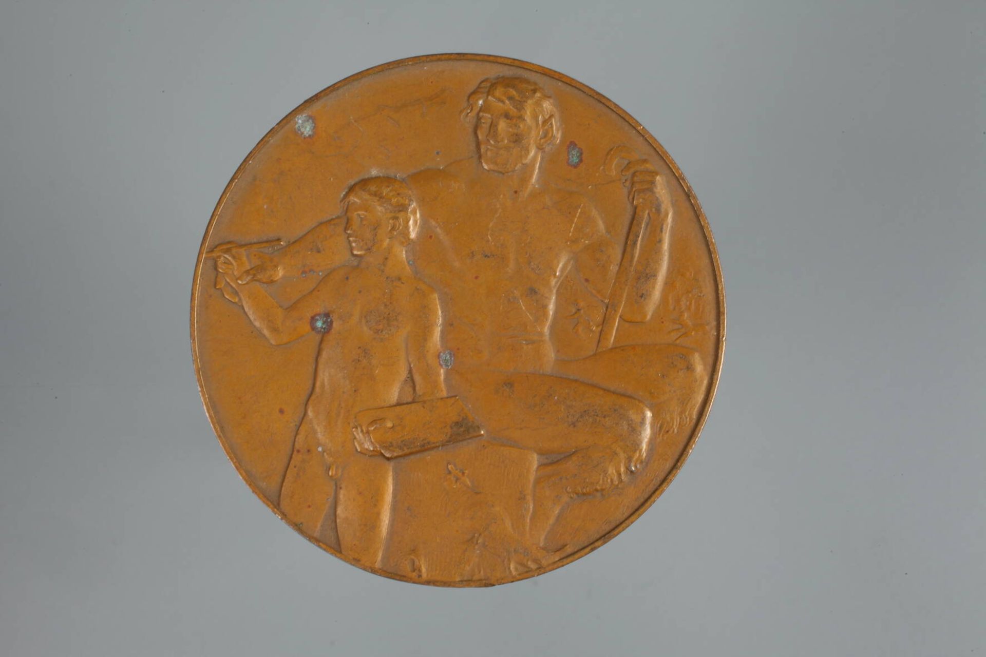 Medaille Arnold Böcklin1897 von Hugo Kaufmann, Bronze, Büste Böcklins nach rechts/alter Faun, als - Bild 3 aus 3