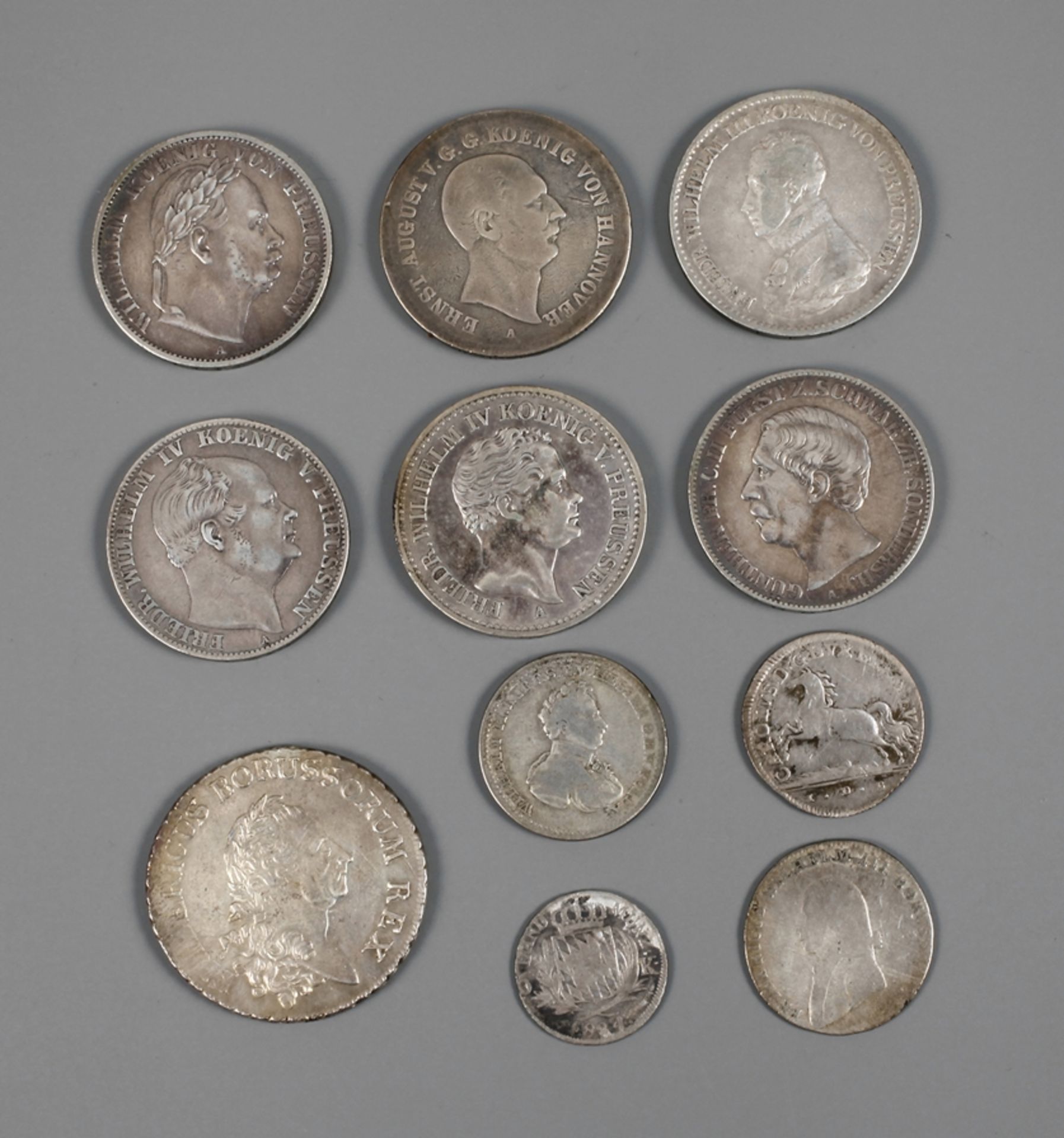 Konvolut SilbermünzenTaler Friedrich der Große 1786 A, ss+ mit Justierspuren, G ca. 22 g. - Taler
