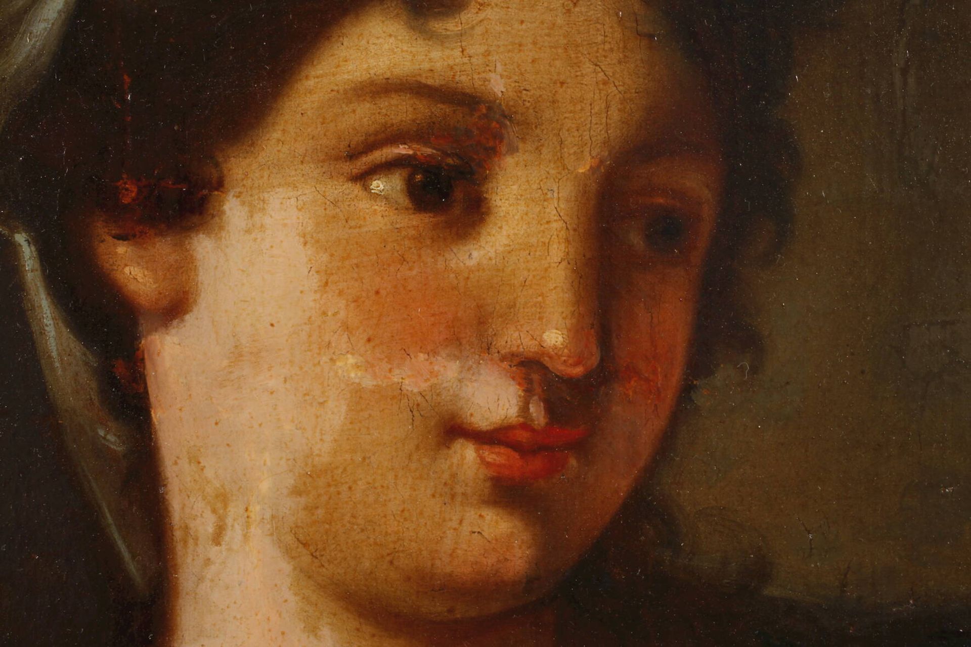 Junge Frau mit HimmelsglobusBrustbildnis einer freizügig in barocker Mode gekleideten Dame, in der - Bild 4 aus 5