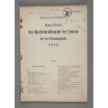 Haushalt des Reichsministeriums des Innernfür das Rechnungsjahr 1936, [Nur für den inneren