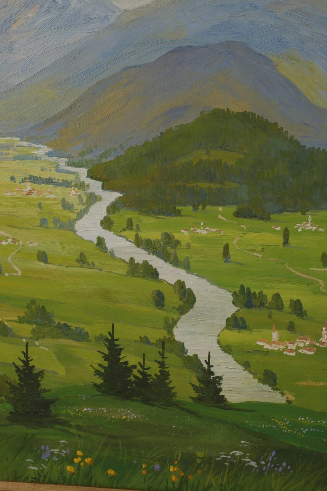 Minni Herzing, Windflüchter im HochgebirgeBlick in ein weites sonnendurchflutetes Tal, mit saftig - Image 4 of 5