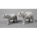 Heubach Lichte zwei Elefanten um 1920, grüne Stempelmarken, indische Elefanten in naturalistischer