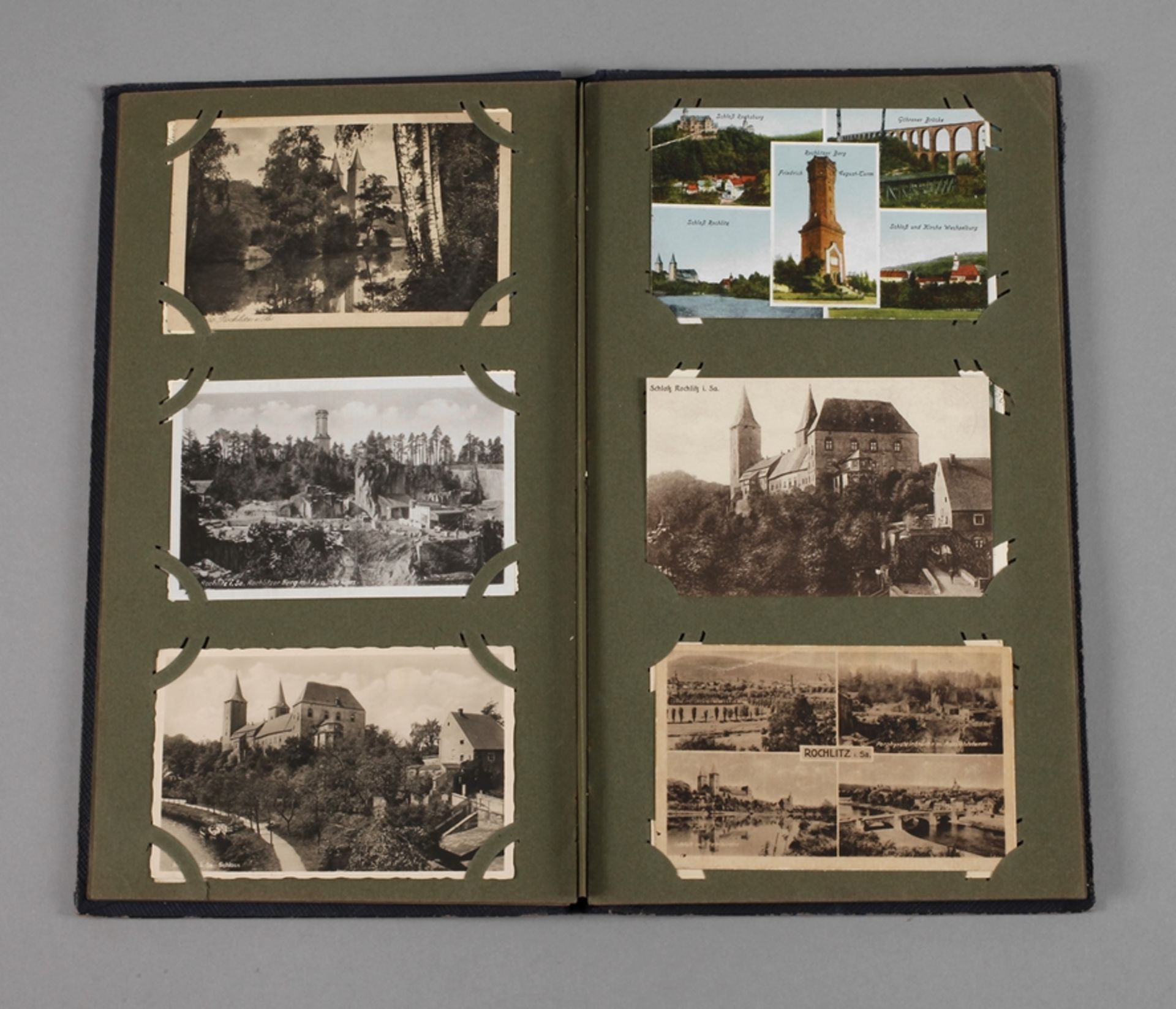 Ansichtskartenalbum Sachsenvor 1945, ca. 100 topographische Ansichtskarten von Plauen, Penig,