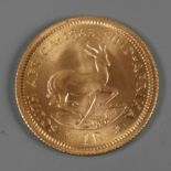 1 Rand Südafrika 1965Anlagegoldmünze, vz, G ca. 4 g.