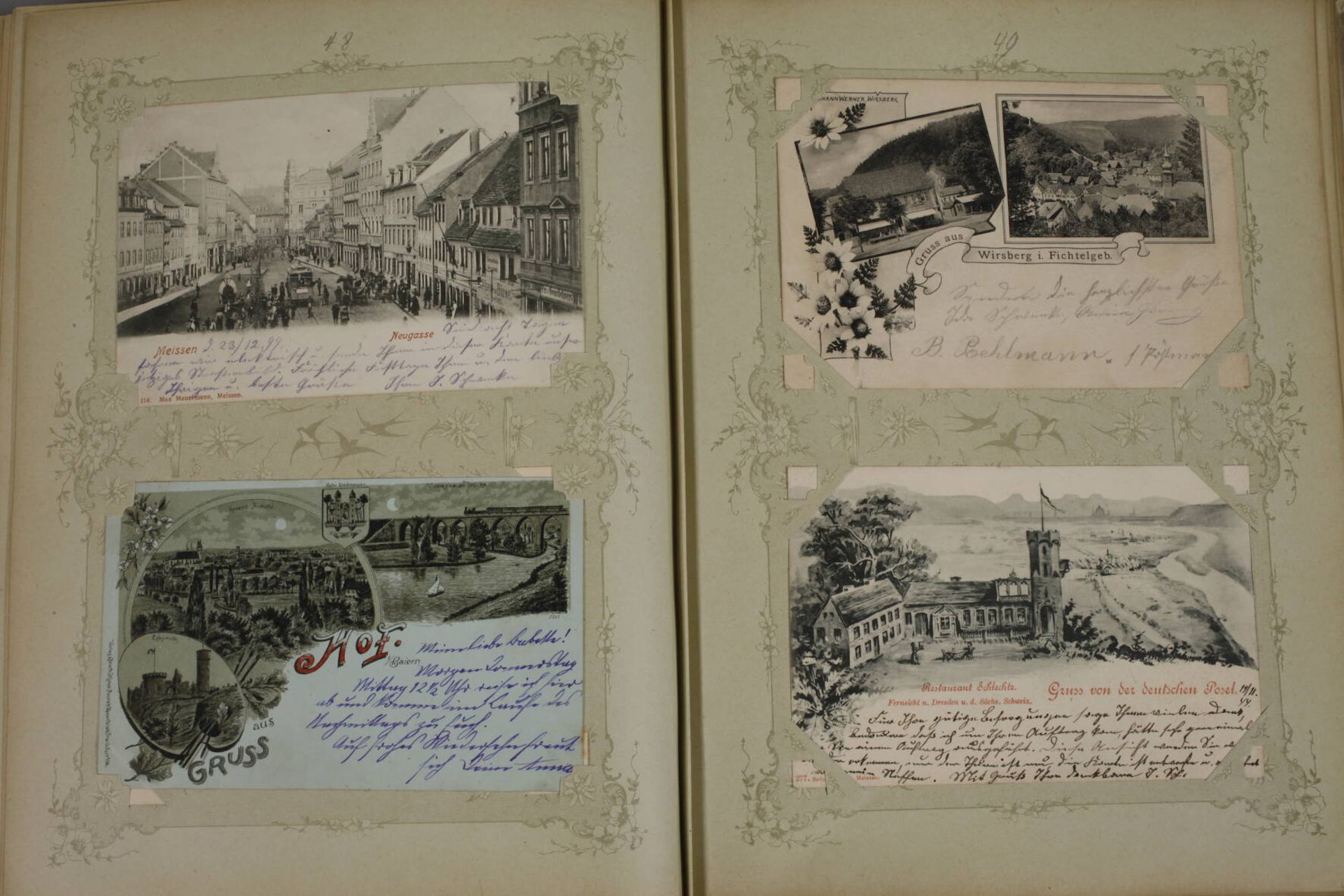 Ansichtskartenalbumvor 1945, ca. 70 vorwiegend topographische Ansichtskarten, u. a. Gruss aus - Bild 7 aus 8