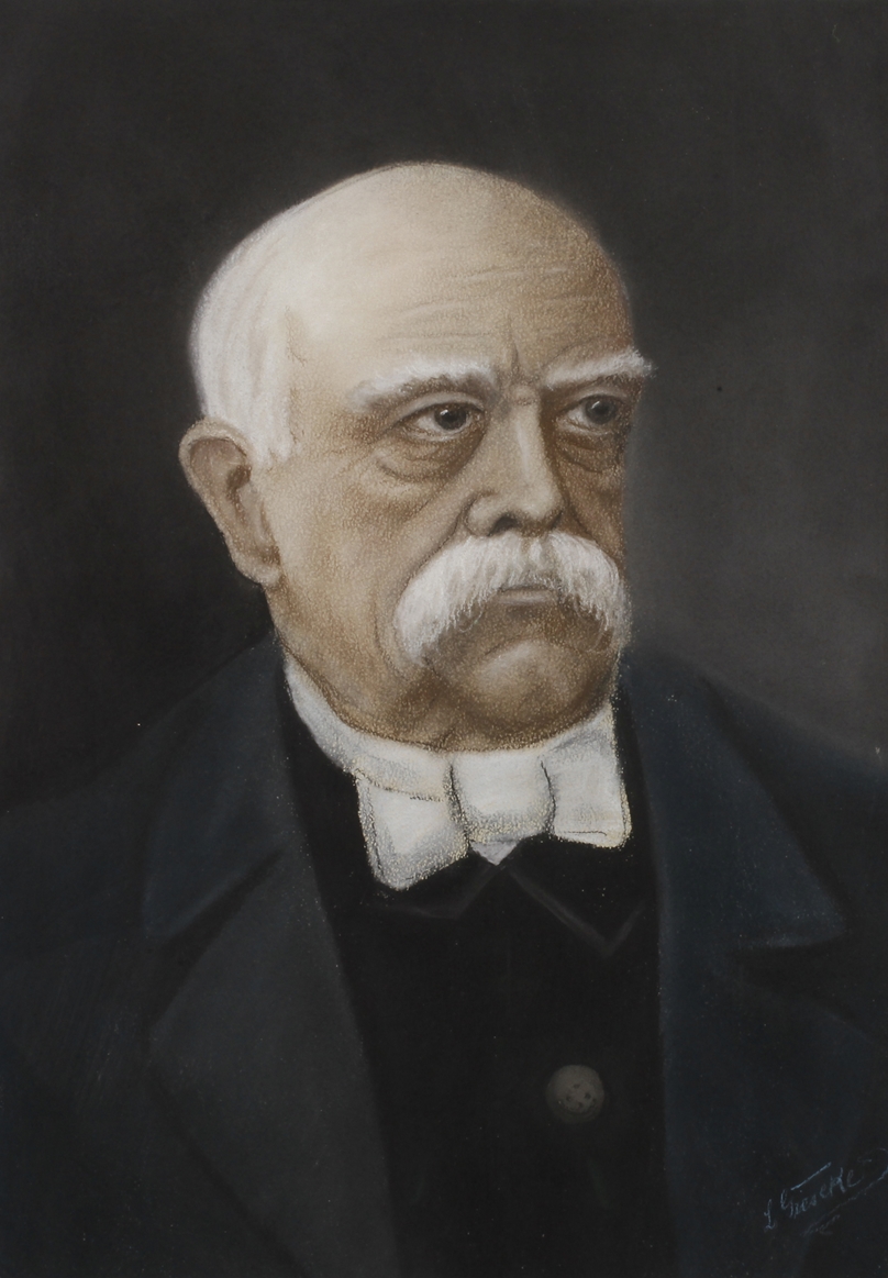 Pastellportrait Bismarcksigniert L. Gieseke, 20. Jh., hinter Glas und Passepartout gerahmt, Maße