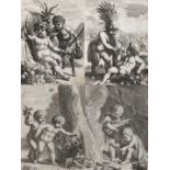 nach Cornelis Holsteijn, "Die vier Jahreszeiten"vier Blatt mit Darstellung von Putti in